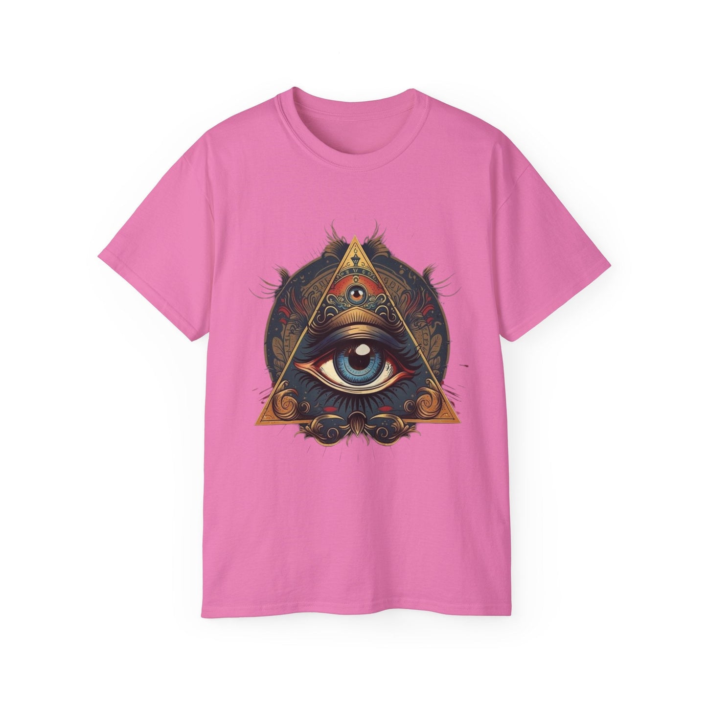 Mystical Eye Unisex Cotton Tee, Bohemian T-Shirt, Spiritual Graphic Tee, Casual Wear, Perfect for Festivals, Gift for All Occasions