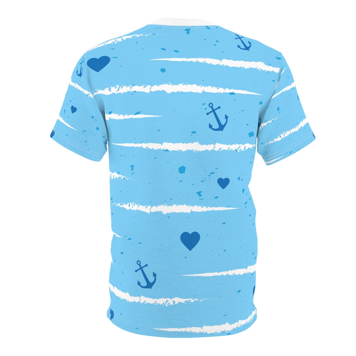Nautical Heart Unisex Tee - Summer Style with Anchors and Hearts