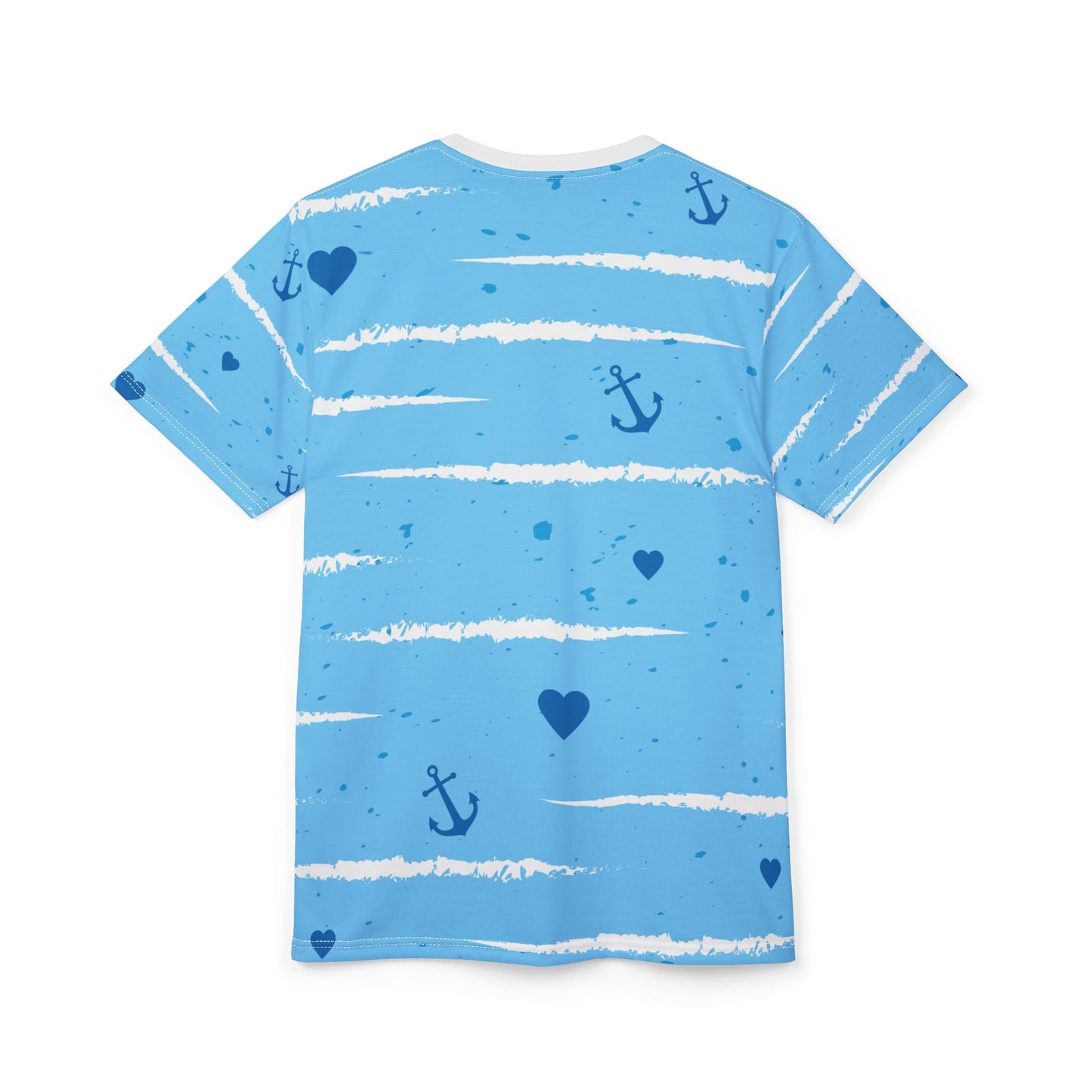 Nautical Heart Unisex Tee - Summer Style with Anchors and Hearts