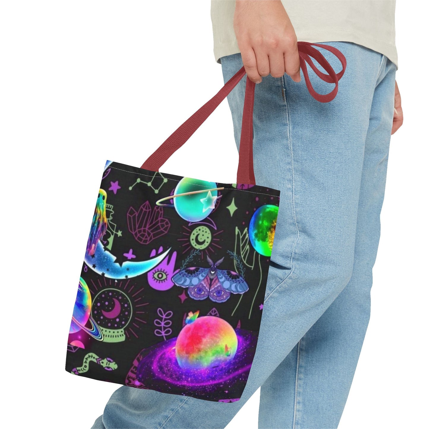 Psychedelic Art Tote Bag, Boho Chic Shopper, Unique Gift for Nature Lovers, Festival Accessory, Everyday Carry All