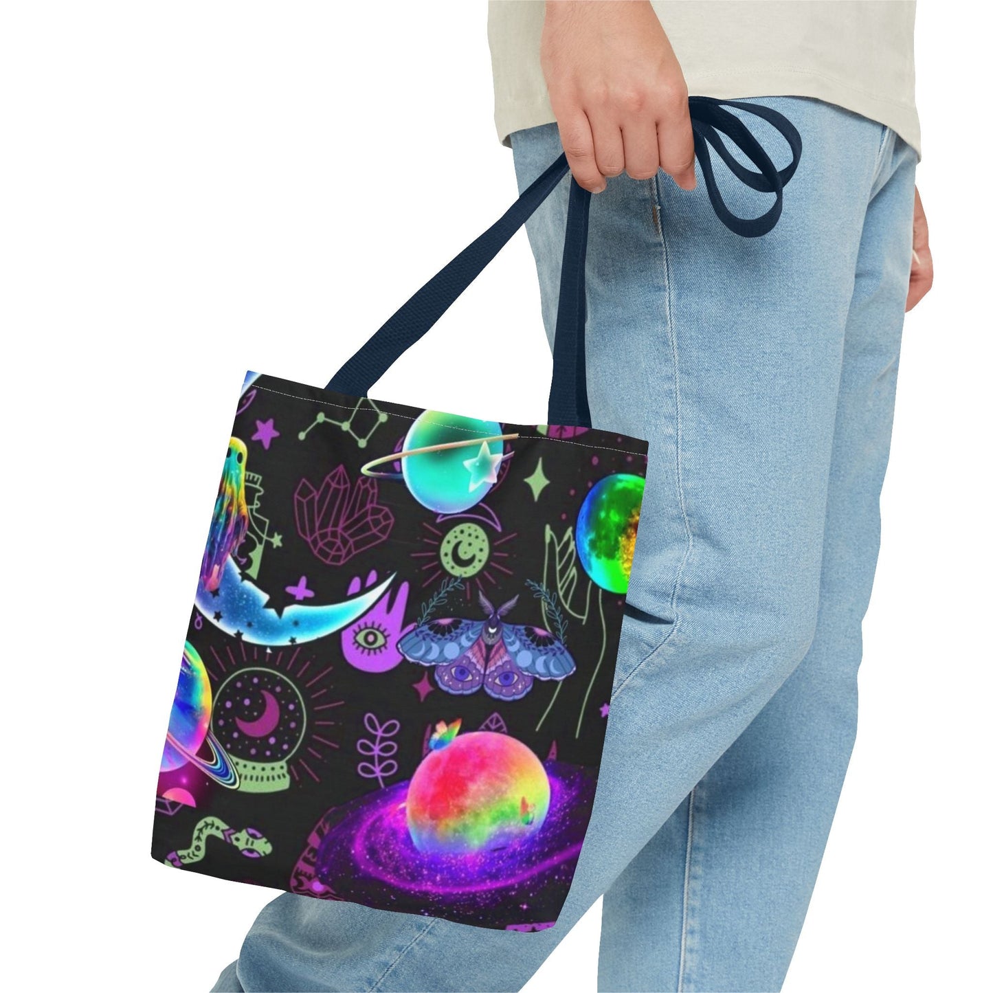 Psychedelic Art Tote Bag, Boho Chic Shopper, Unique Gift for Nature Lovers, Festival Accessory, Everyday Carry All