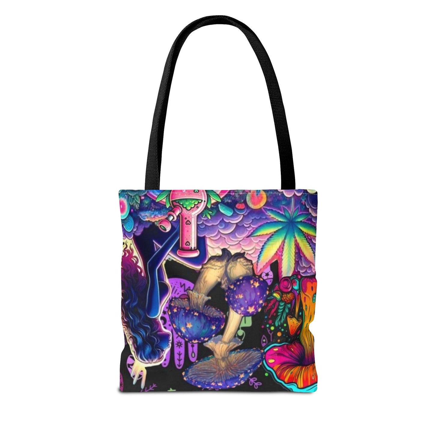 Psychedelic Art Tote Bag, Boho Chic Shopper, Unique Gift for Nature Lovers, Festival Accessory, Everyday Carry All