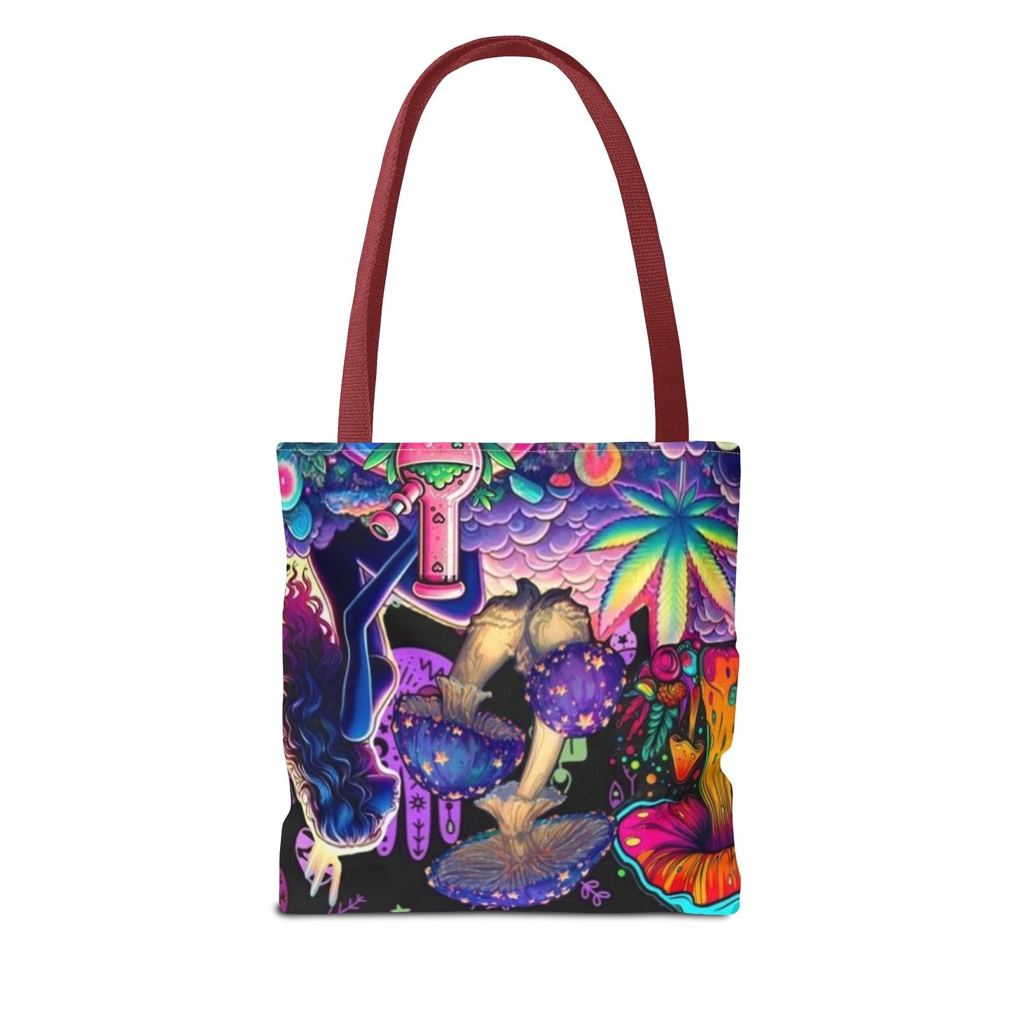 Psychedelic Art Tote Bag, Boho Chic Shopper, Unique Gift for Nature Lovers, Festival Accessory, Everyday Carry All