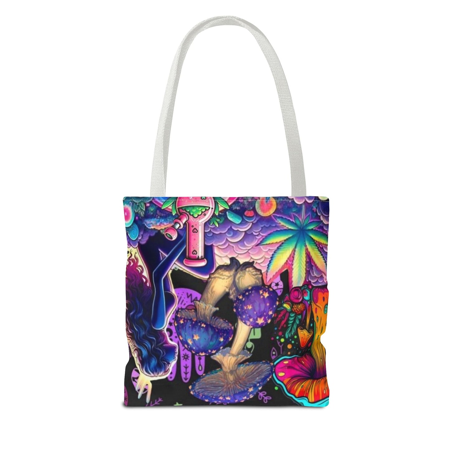 Psychedelic Art Tote Bag, Boho Chic Shopper, Unique Gift for Nature Lovers, Festival Accessory, Everyday Carry All