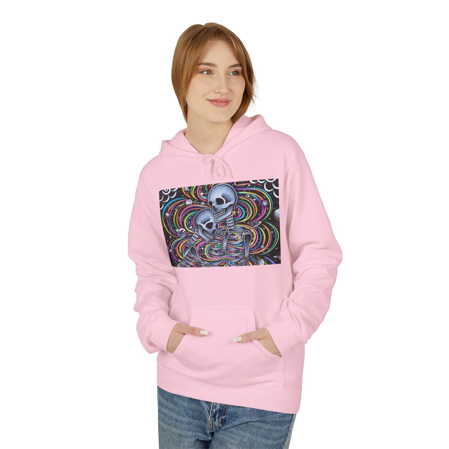 Psychedelic Skull Hoodie, Unisex Cozy Fleece, Perfect for Festivals, Art Lovers, Gift for Friends, Casual Style
