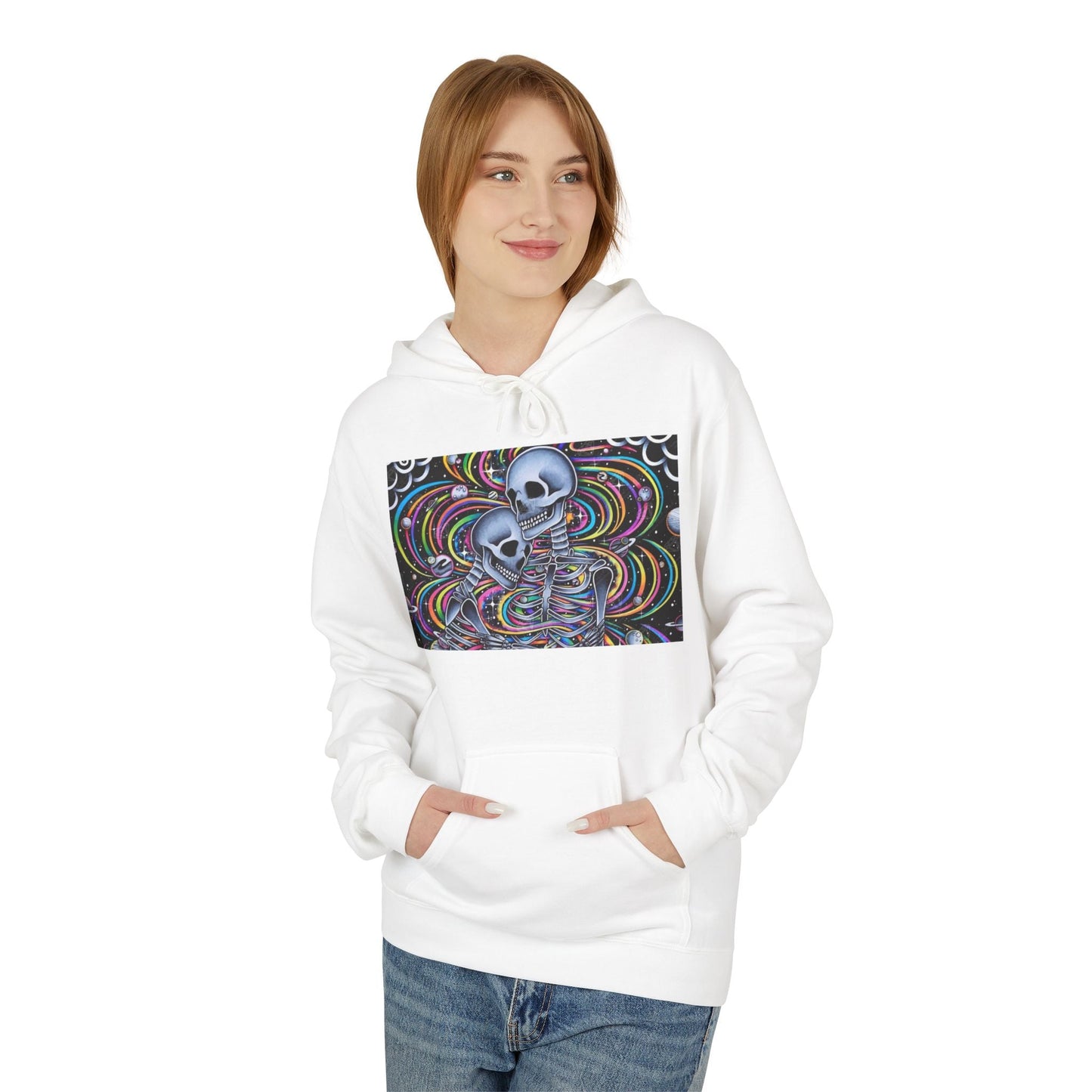 Psychedelic Skull Hoodie, Unisex Cozy Fleece, Perfect for Festivals, Art Lovers, Gift for Friends, Casual Style
