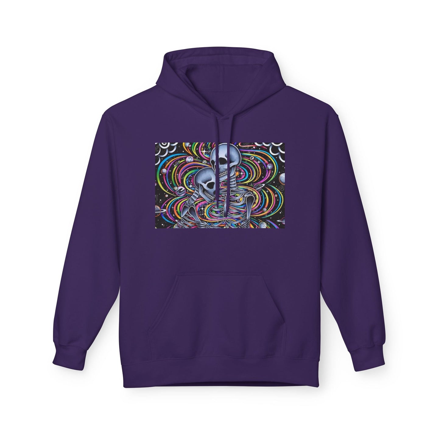 Psychedelic Skull Hoodie, Unisex Cozy Fleece, Perfect for Festivals, Art Lovers, Gift for Friends, Casual Style