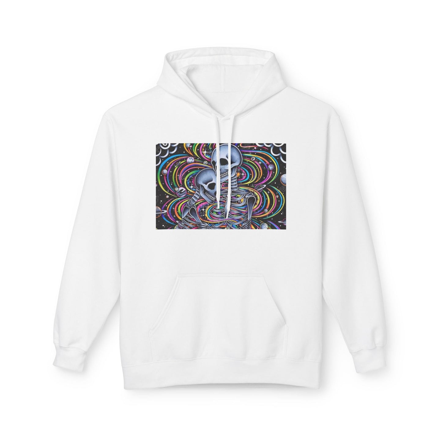 Psychedelic Skull Hoodie, Unisex Cozy Fleece, Perfect for Festivals, Art Lovers, Gift for Friends, Casual Style