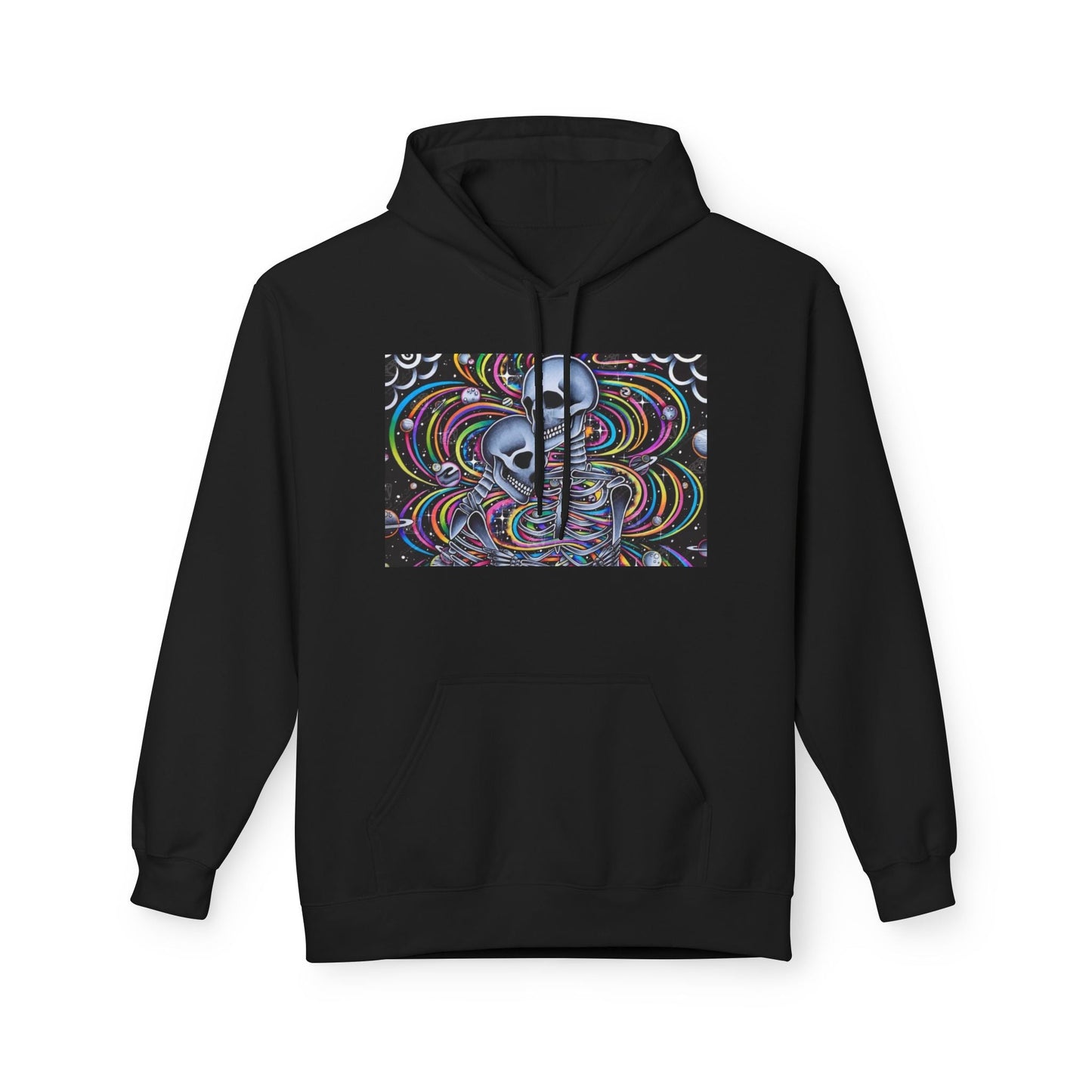 Psychedelic Skull Hoodie, Unisex Cozy Fleece, Perfect for Festivals, Art Lovers, Gift for Friends, Casual Style