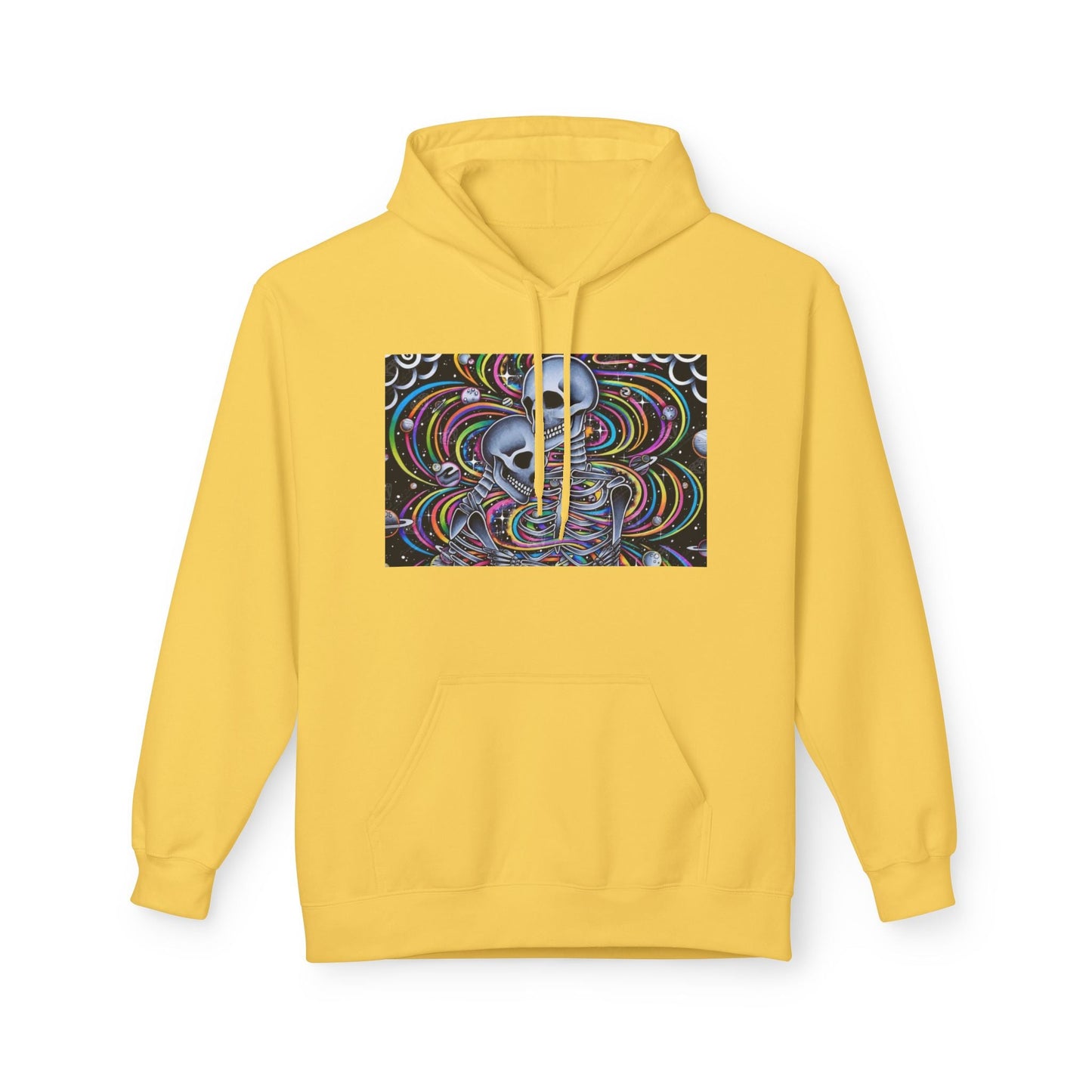 Psychedelic Skull Hoodie, Unisex Cozy Fleece, Perfect for Festivals, Art Lovers, Gift for Friends, Casual Style
