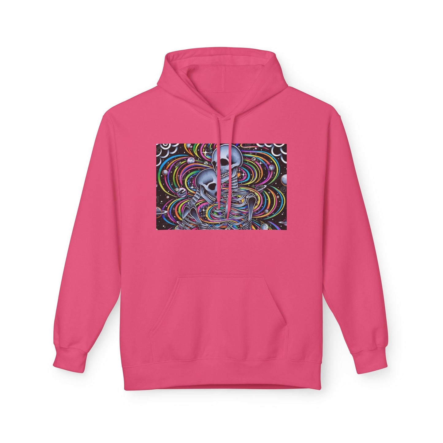 Psychedelic Skull Hoodie, Unisex Cozy Fleece, Perfect for Festivals, Art Lovers, Gift for Friends, Casual Style