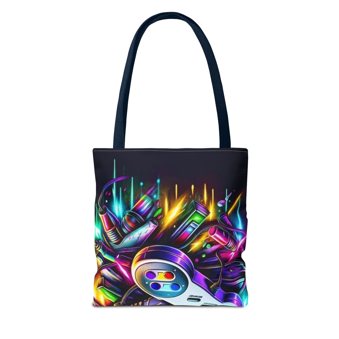 Retro Gamer Tote Bag - Colorful Video Game Art, Gaming Accessories, Gift for Gamers, Stylish Carryall, Console Inspired Design