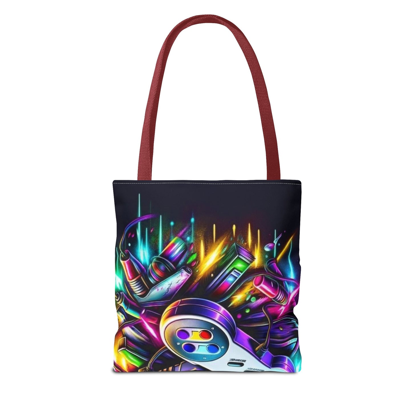 Retro Gamer Tote Bag - Colorful Video Game Art, Gaming Accessories, Gift for Gamers, Stylish Carryall, Console Inspired Design