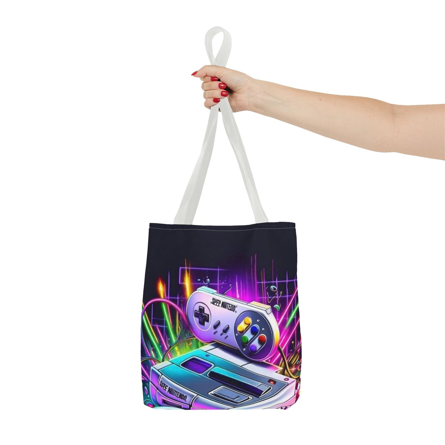Retro Gamer Tote Bag - Colorful Video Game Art, Gaming Accessories, Gift for Gamers, Stylish Carryall, Console Inspired Design