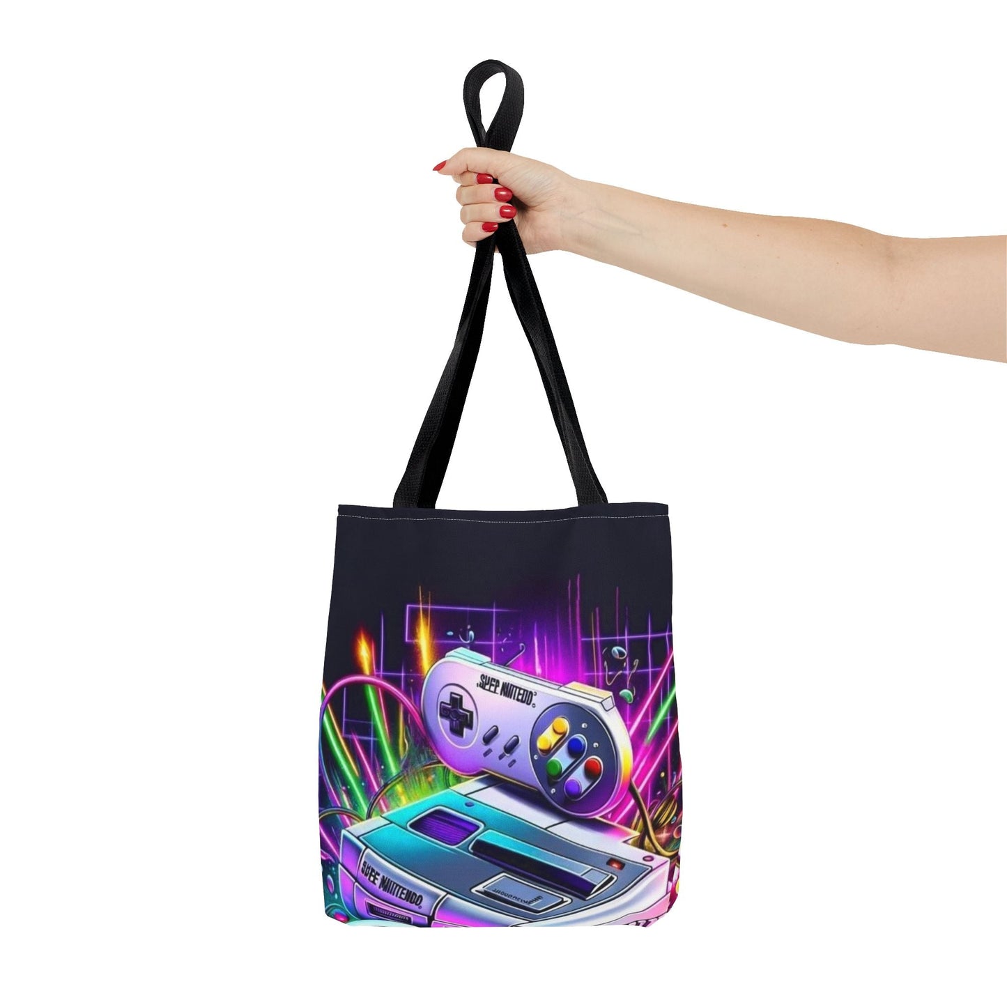 Retro Gamer Tote Bag - Colorful Video Game Art, Gaming Accessories, Gift for Gamers, Stylish Carryall, Console Inspired Design