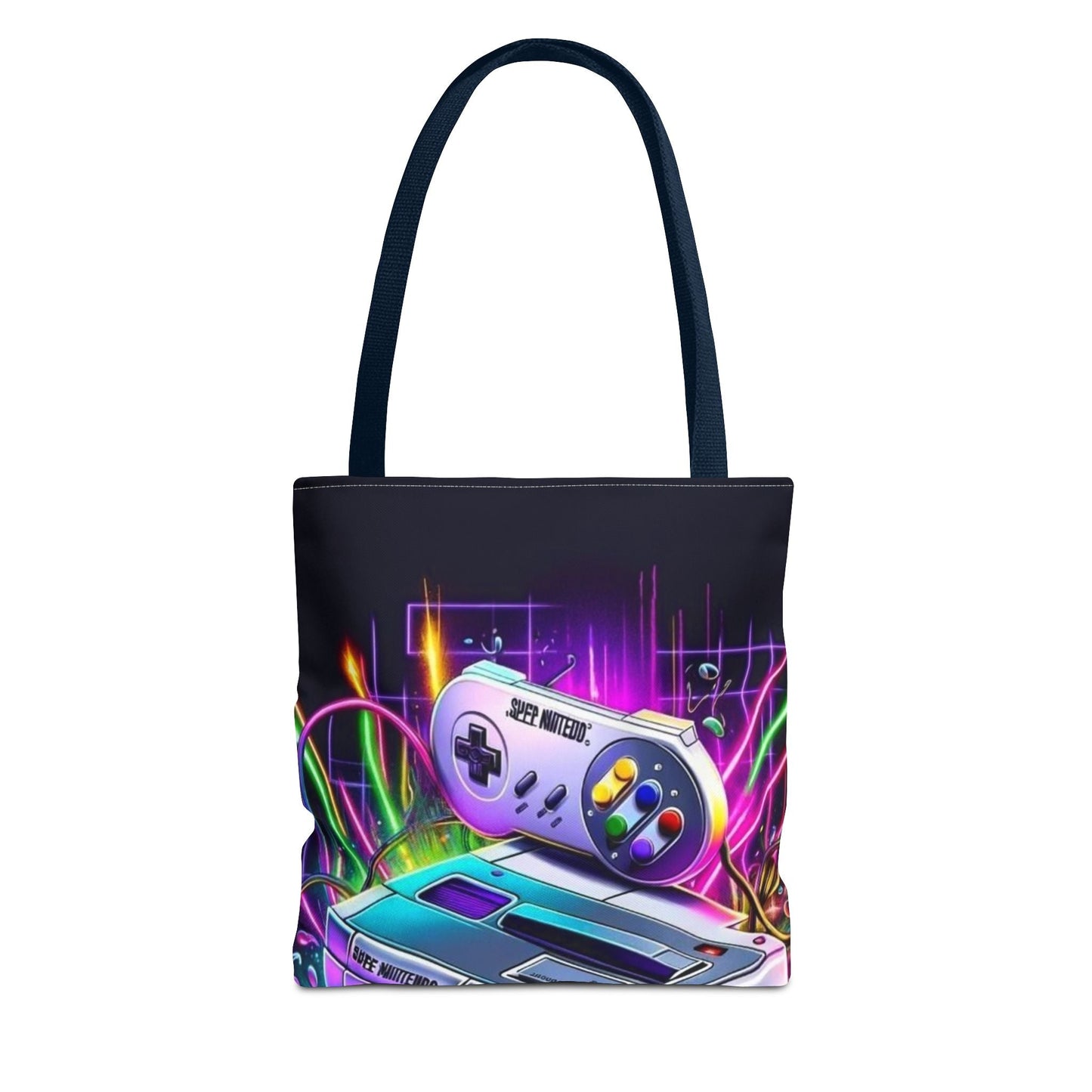 Retro Gamer Tote Bag - Colorful Video Game Art, Gaming Accessories, Gift for Gamers, Stylish Carryall, Console Inspired Design