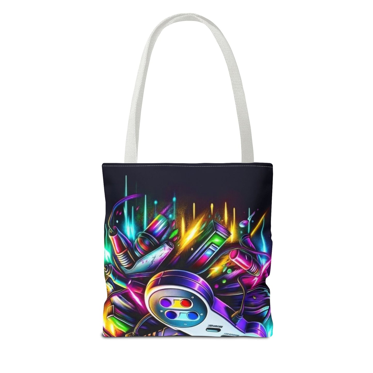 Retro Gamer Tote Bag - Colorful Video Game Art, Gaming Accessories, Gift for Gamers, Stylish Carryall, Console Inspired Design