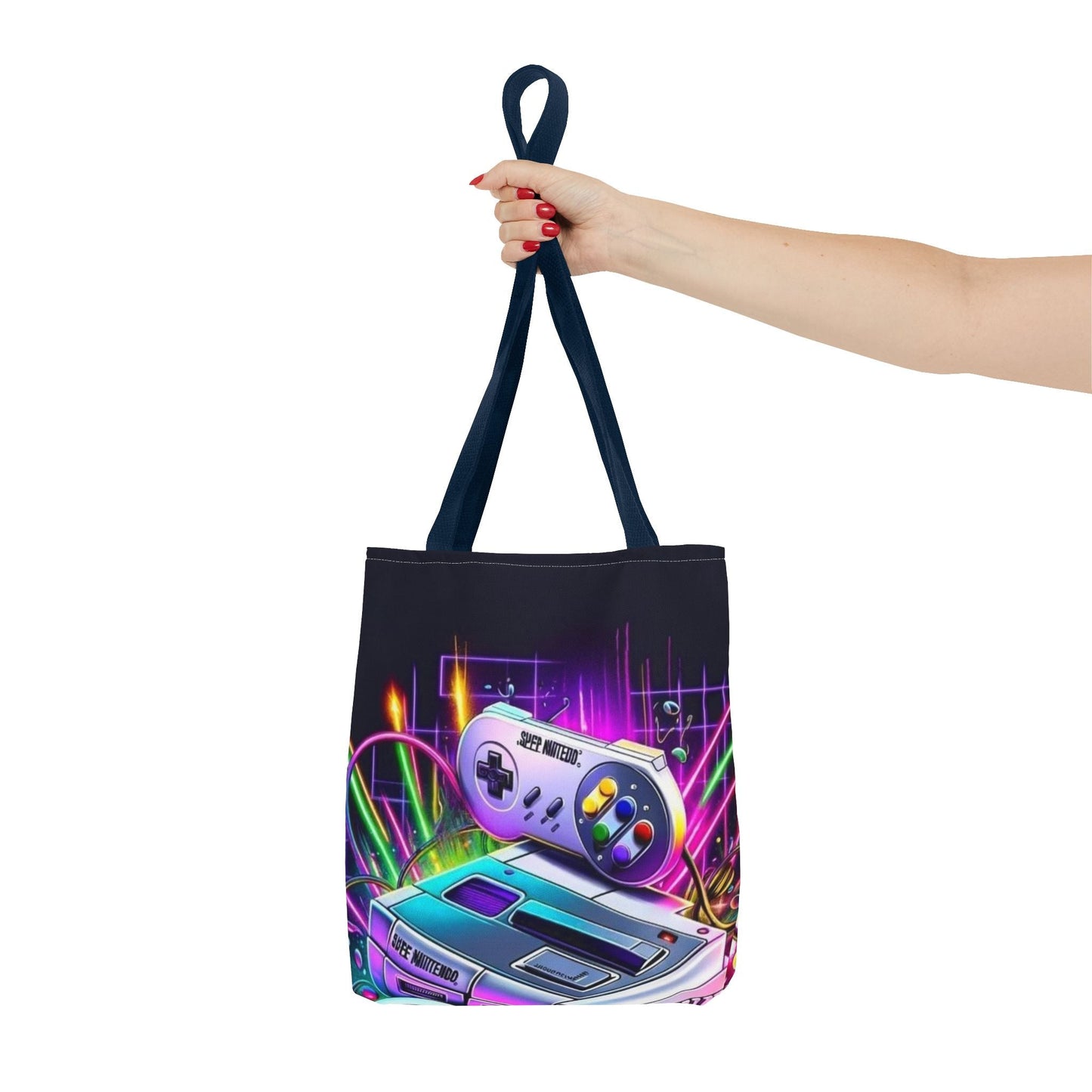 Retro Gamer Tote Bag - Colorful Video Game Art, Gaming Accessories, Gift for Gamers, Stylish Carryall, Console Inspired Design