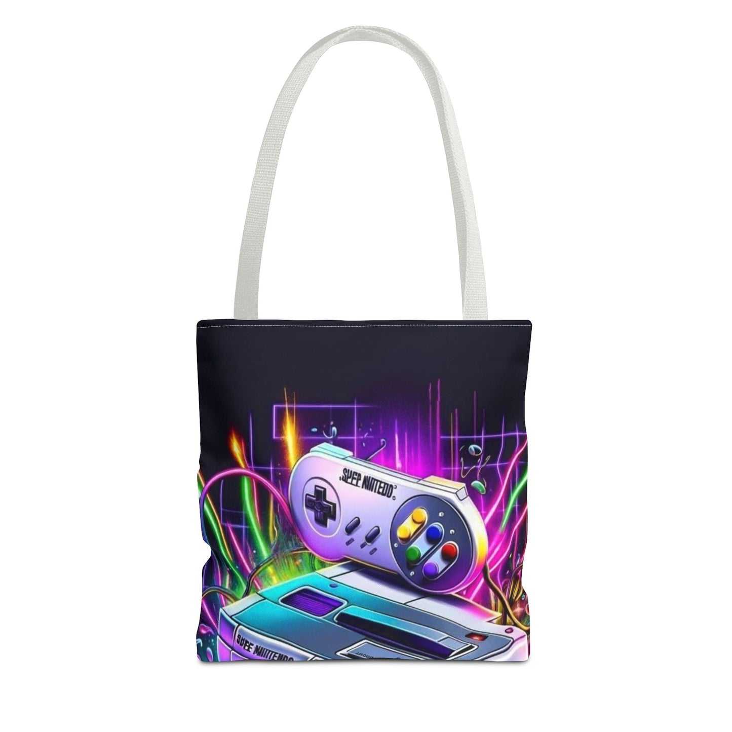 Retro Gamer Tote Bag - Colorful Video Game Art, Gaming Accessories, Gift for Gamers, Stylish Carryall, Console Inspired Design