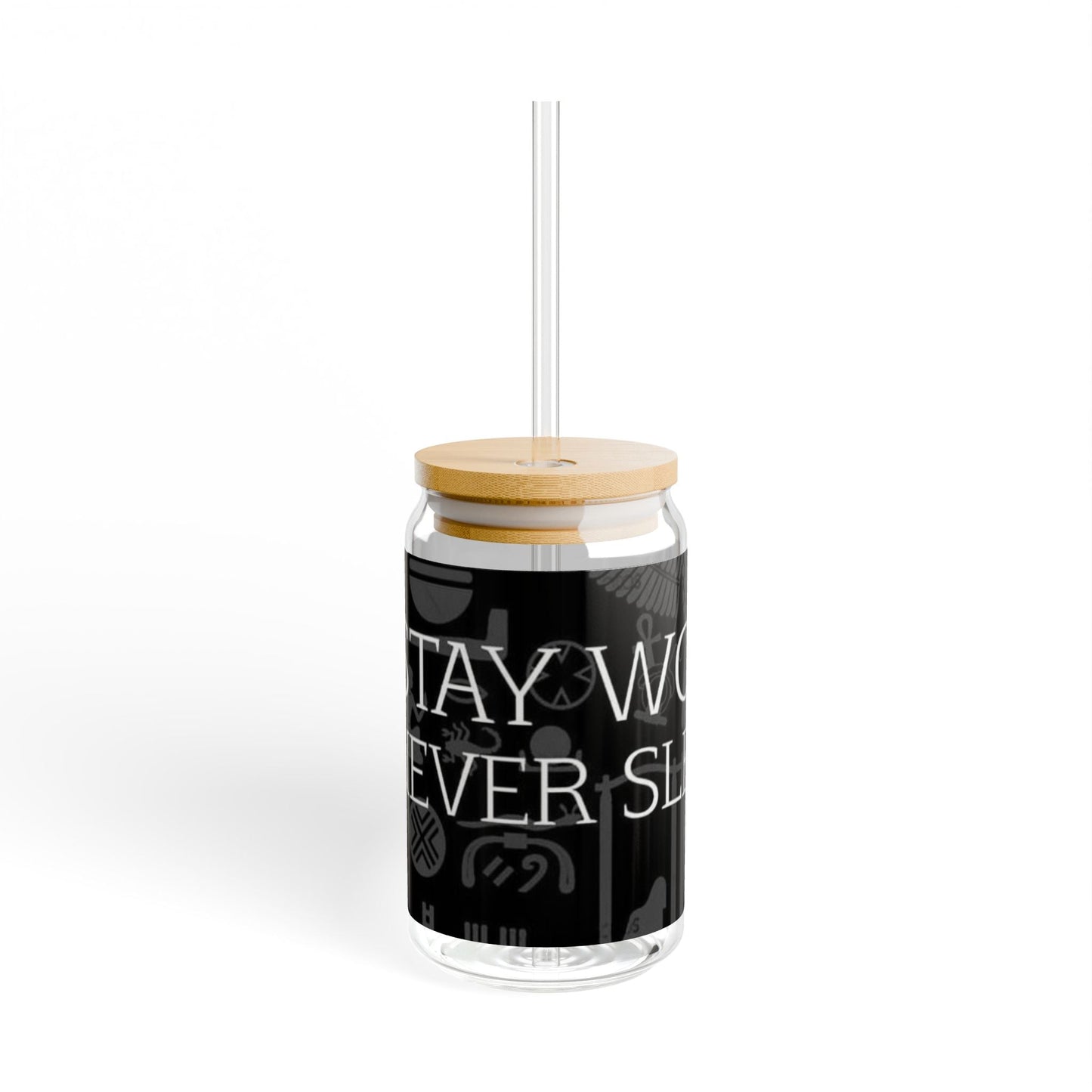 Stay Wild Sipper Glass, 16oz | Glass Straw Lifestyle Drinkware, Eco-friendly Party Mug, Unique Gift for Nature Lovers
