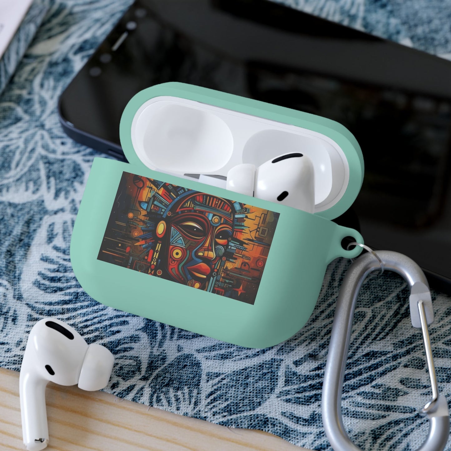 Tribal AirPods Case Cover, Unique Wireless Earbud Holder, Gift for Music Lovers, Vibrant Art Accessory, Great for Festivals