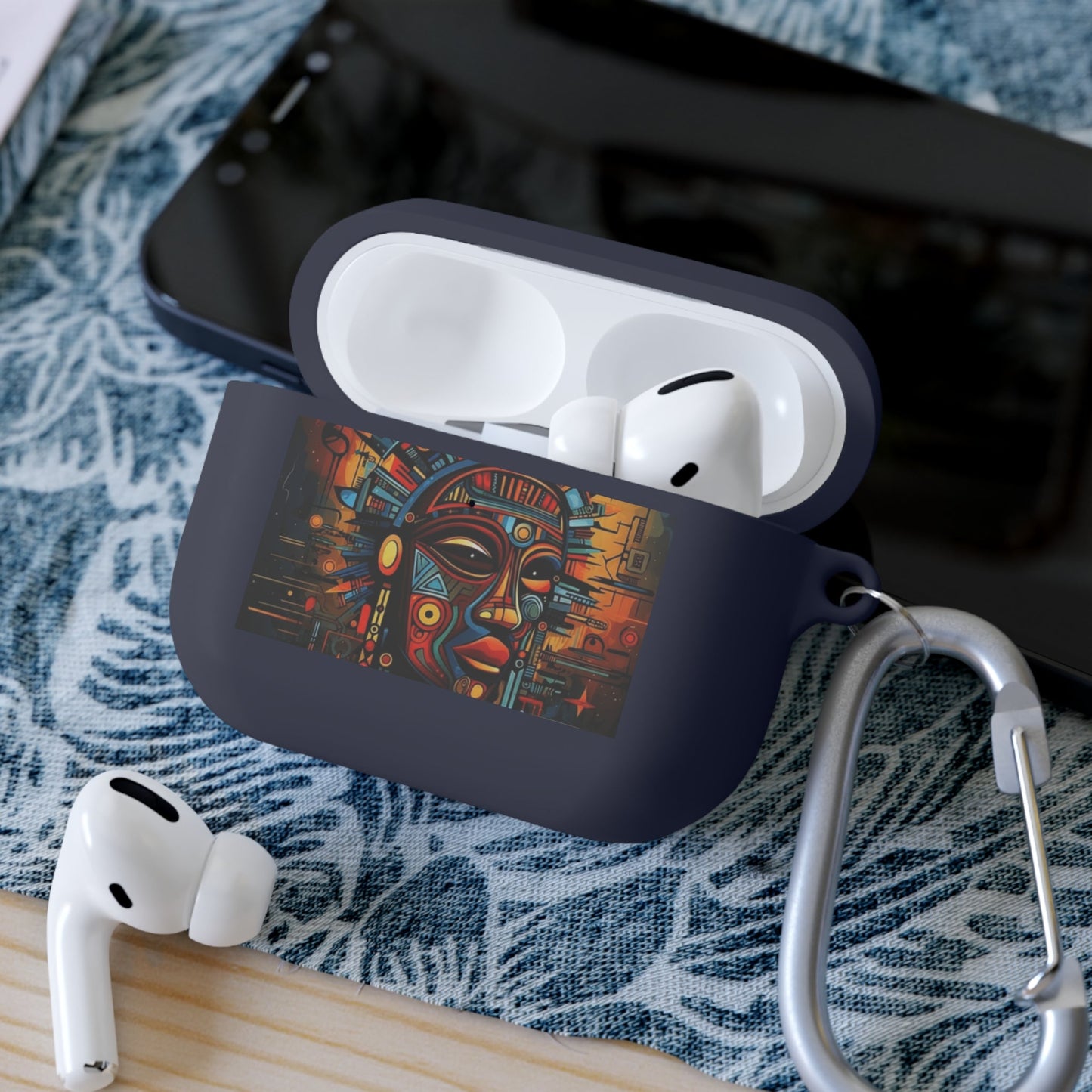 Tribal AirPods Case Cover, Unique Wireless Earbud Holder, Gift for Music Lovers, Vibrant Art Accessory, Great for Festivals