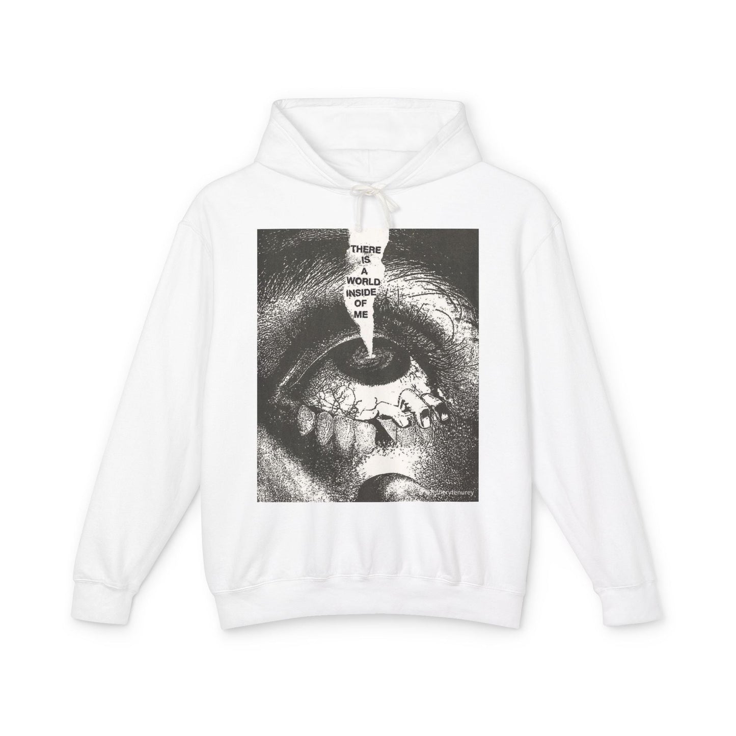 Unisex Lightweight Hooded Sweatshirt - "There is a World Inside of Me" Artistic Design