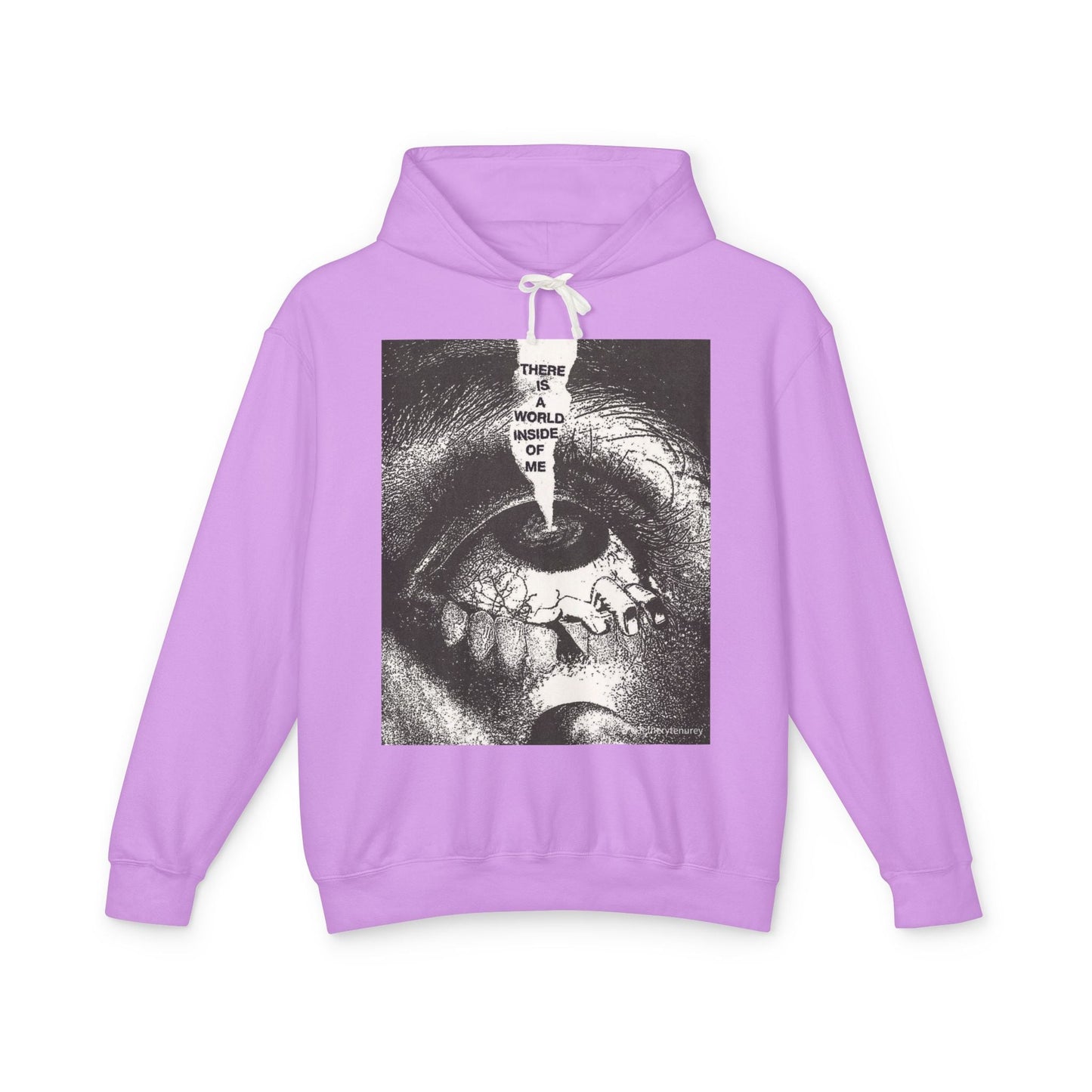 Unisex Lightweight Hooded Sweatshirt - "There is a World Inside of Me" Artistic Design