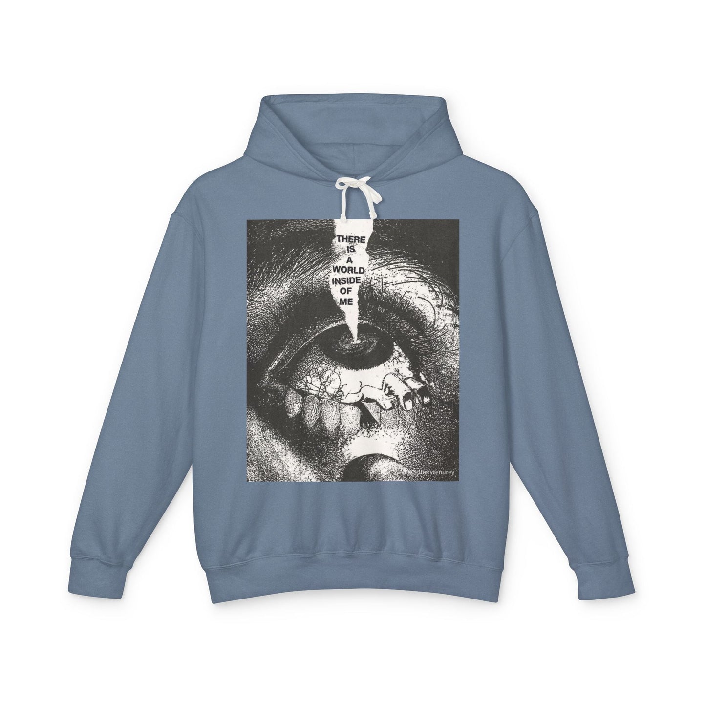 Unisex Lightweight Hooded Sweatshirt - "There is a World Inside of Me" Artistic Design