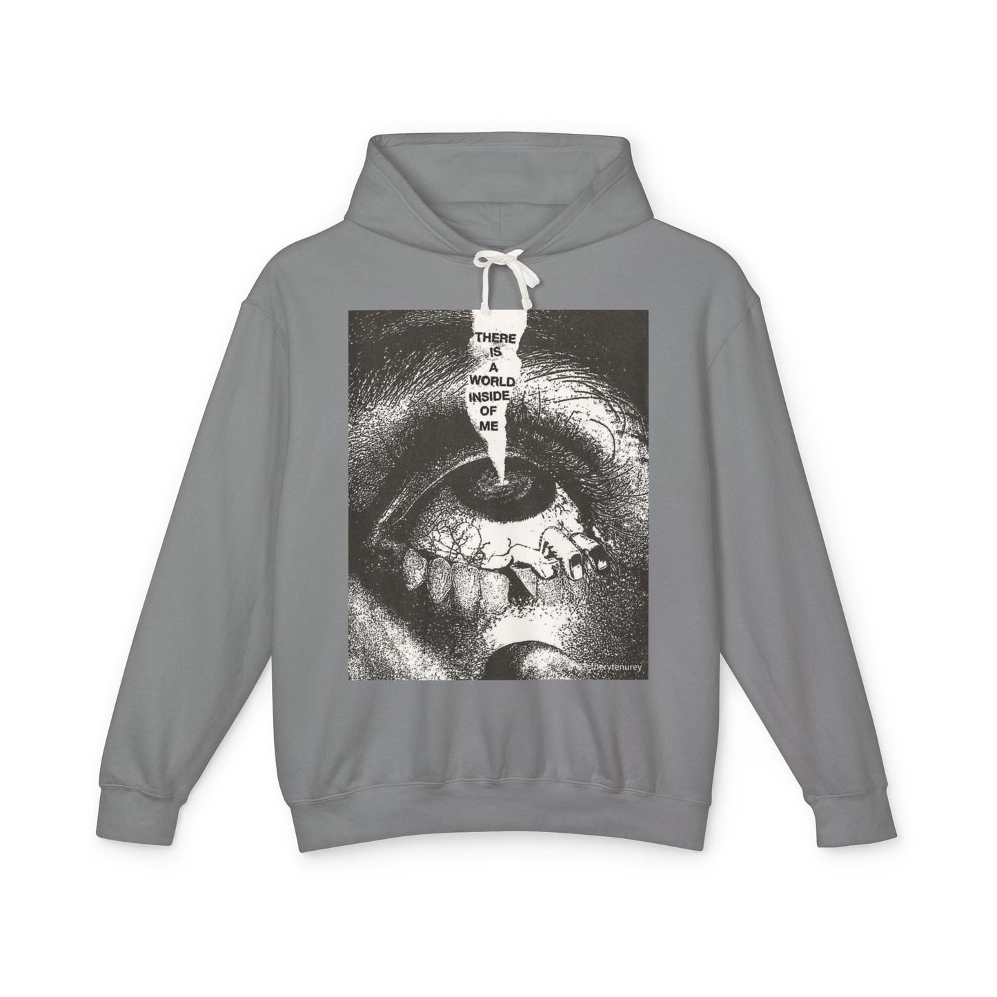 Unisex Lightweight Hooded Sweatshirt - "There is a World Inside of Me" Artistic Design