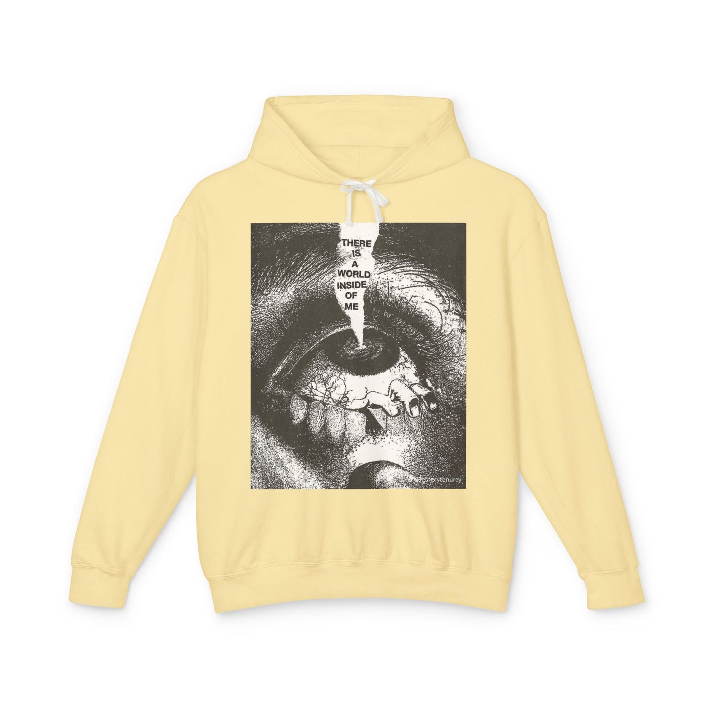 Unisex Lightweight Hooded Sweatshirt - "There is a World Inside of Me" Artistic Design