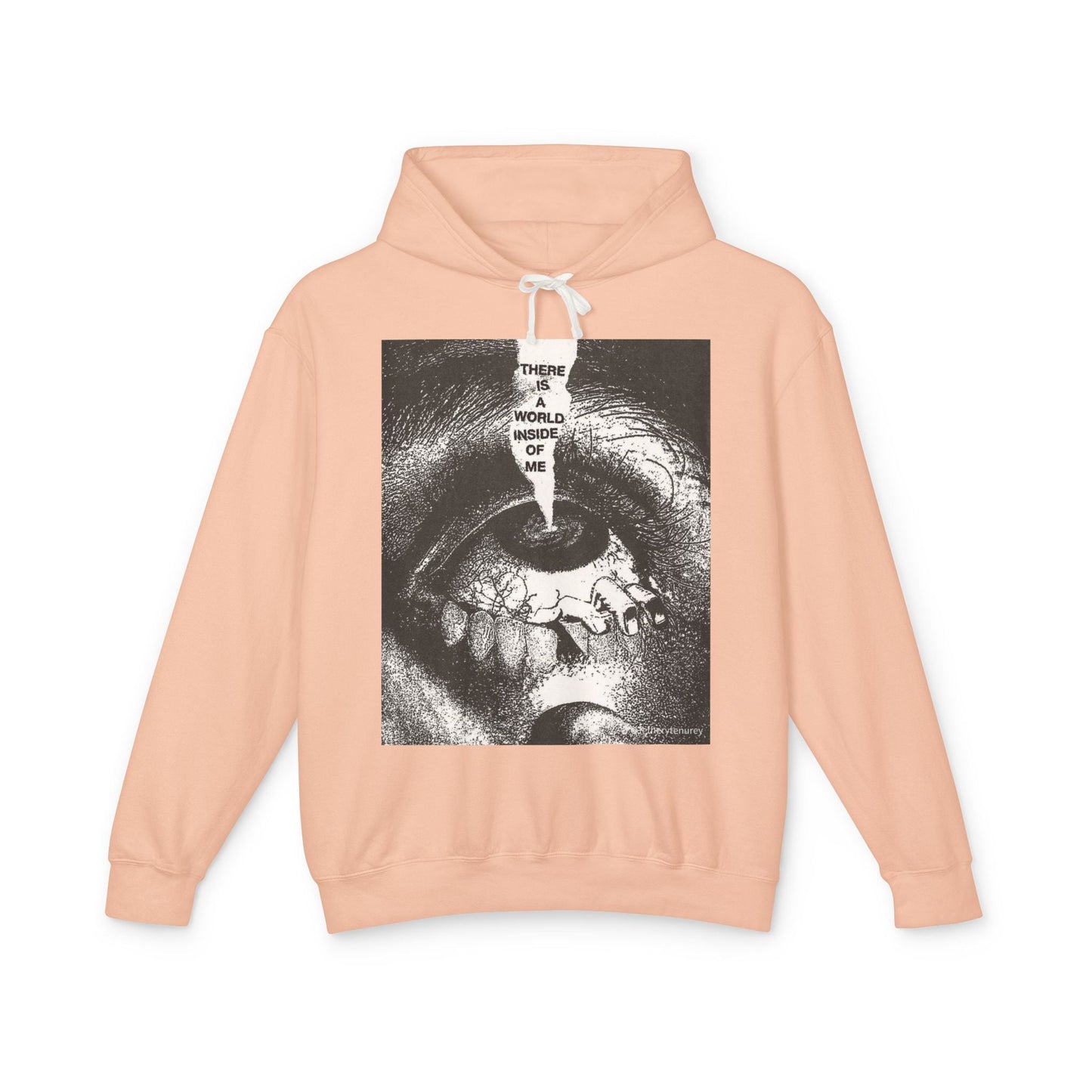 Unisex Lightweight Hooded Sweatshirt - "There is a World Inside of Me" Artistic Design