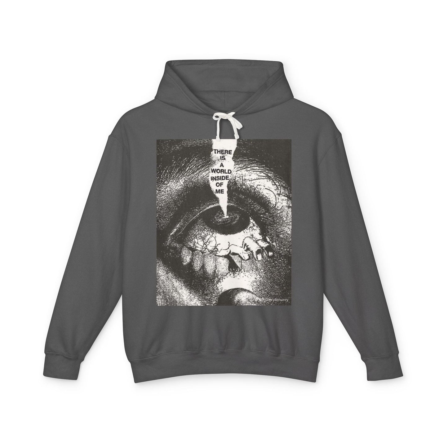 Unisex Lightweight Hooded Sweatshirt - "There is a World Inside of Me" Artistic Design