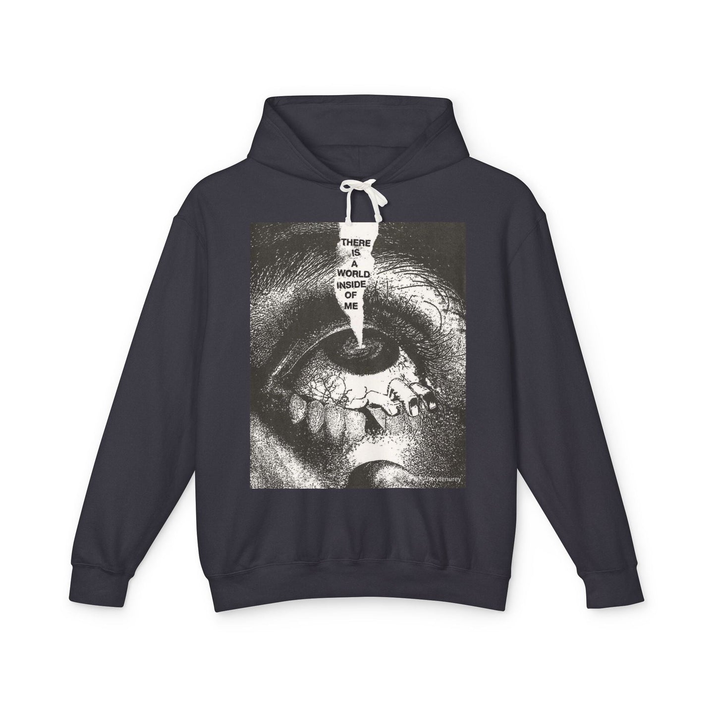 Unisex Lightweight Hooded Sweatshirt - "There is a World Inside of Me" Artistic Design