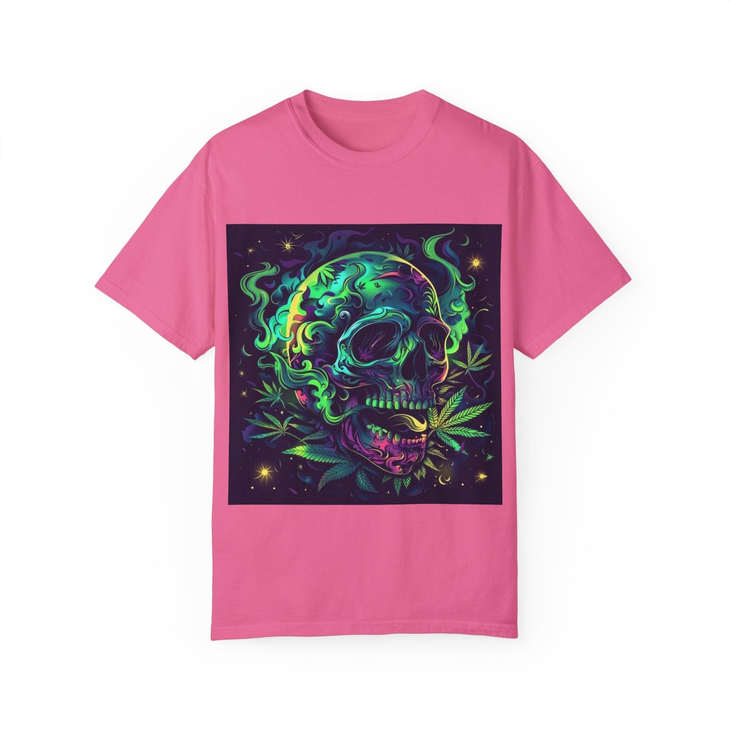 Vibrant Skull & Cannabis Unisex Tee - Perfect for Festivals & Everyday Wear