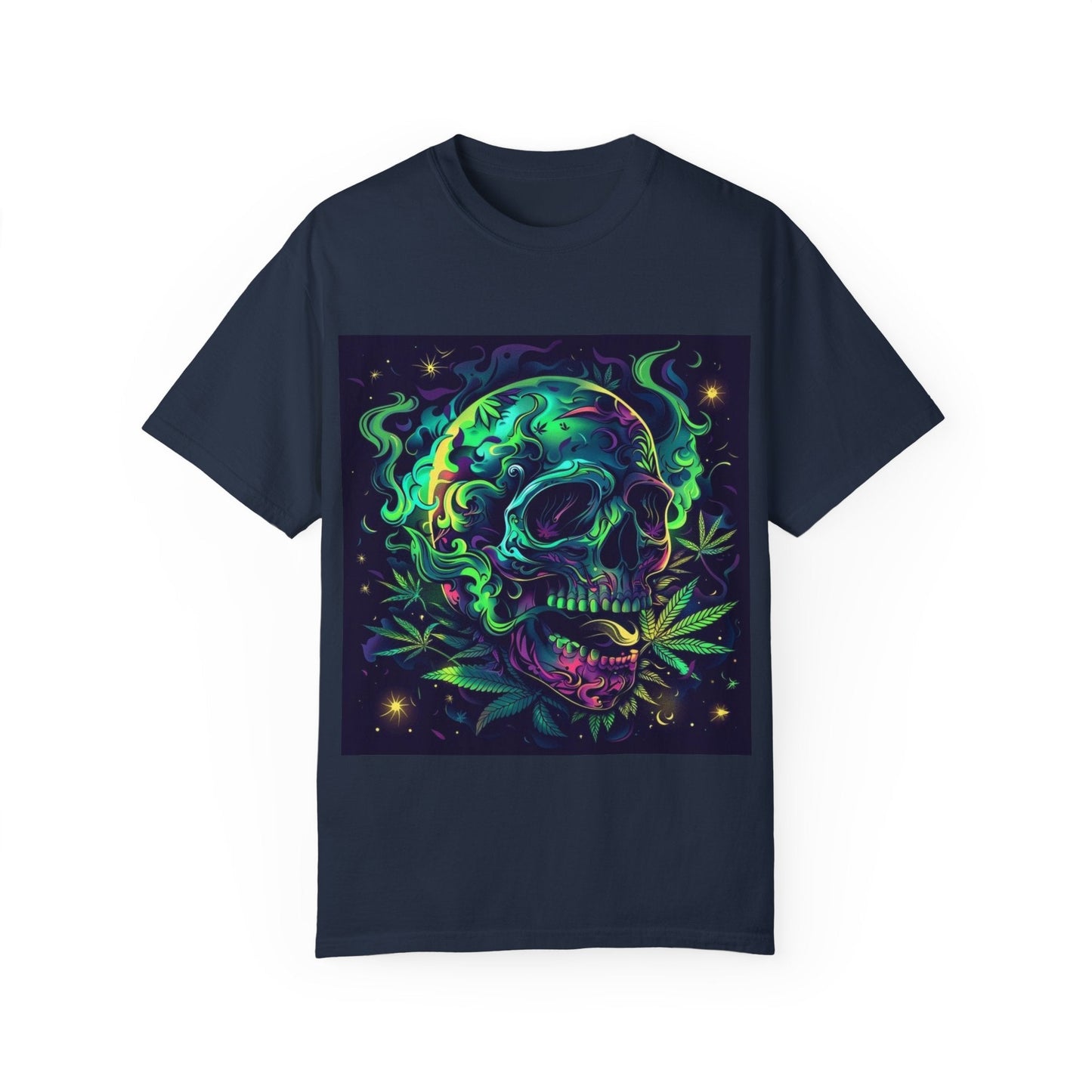 Vibrant Skull & Cannabis Unisex Tee - Perfect for Festivals & Everyday Wear