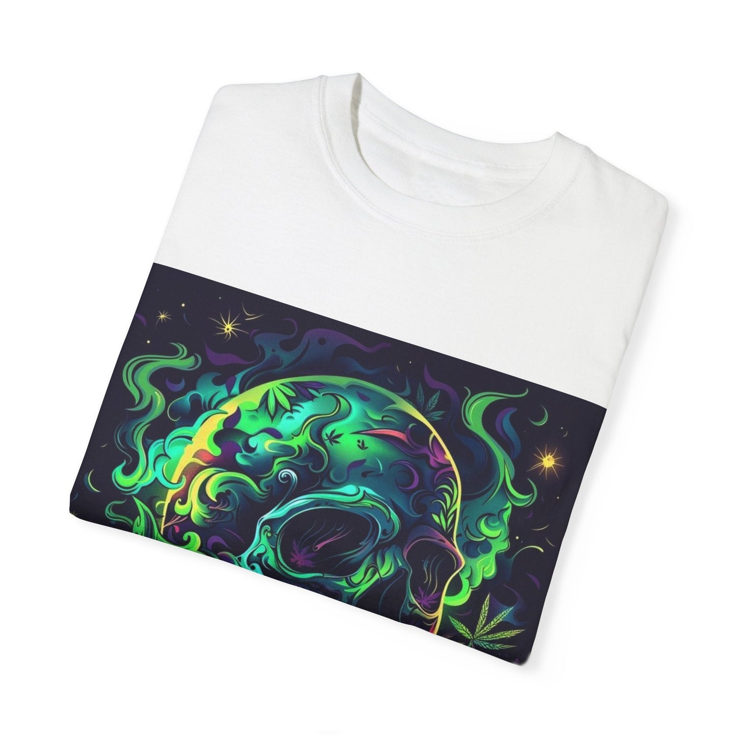 Vibrant Skull & Cannabis Unisex Tee - Perfect for Festivals & Everyday Wear