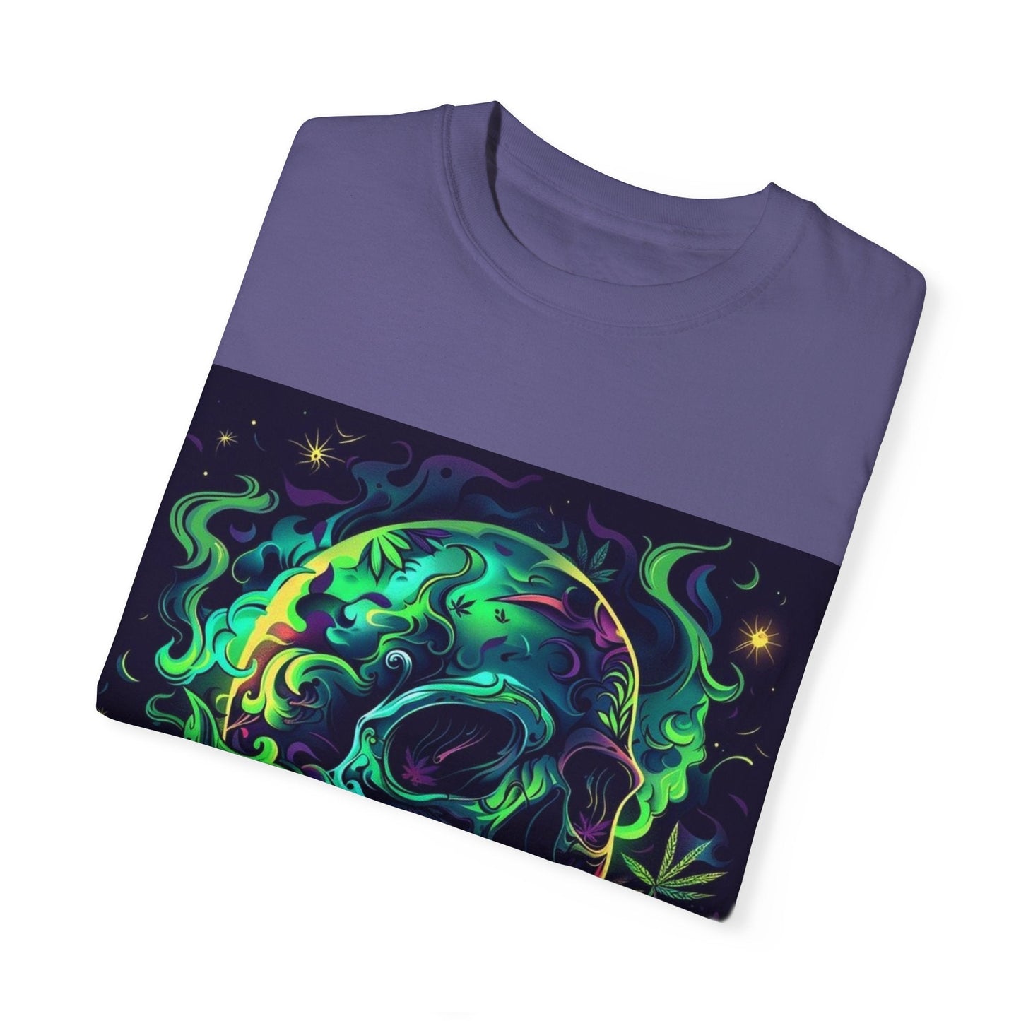 Vibrant Skull & Cannabis Unisex Tee - Perfect for Festivals & Everyday Wear