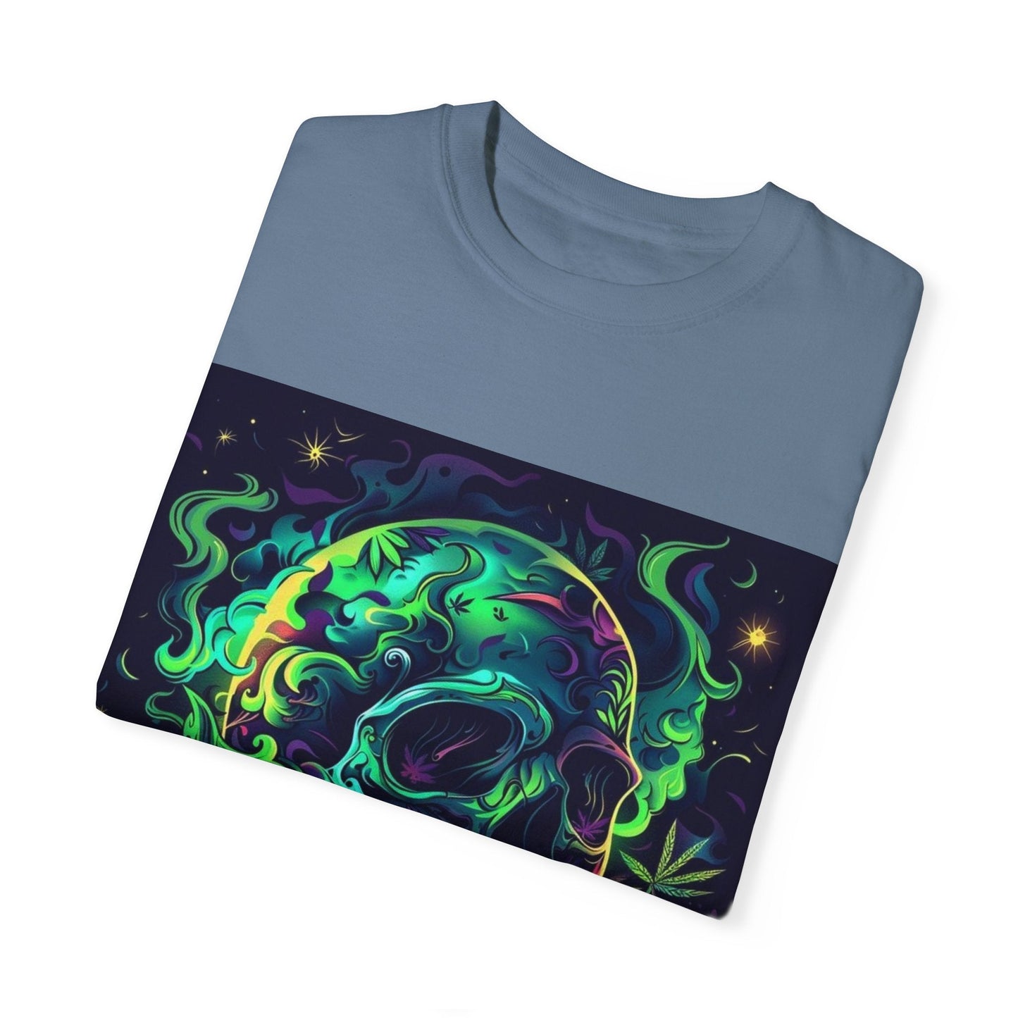 Vibrant Skull & Cannabis Unisex Tee - Perfect for Festivals & Everyday Wear