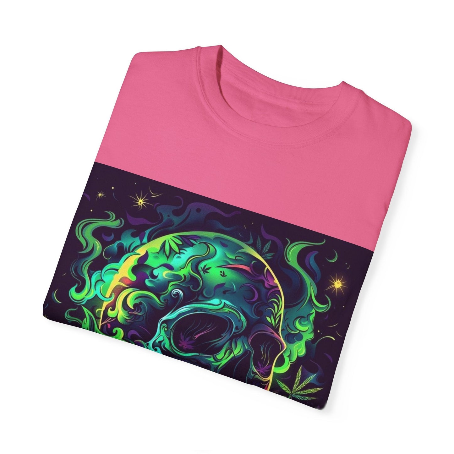 Vibrant Skull & Cannabis Unisex Tee - Perfect for Festivals & Everyday Wear