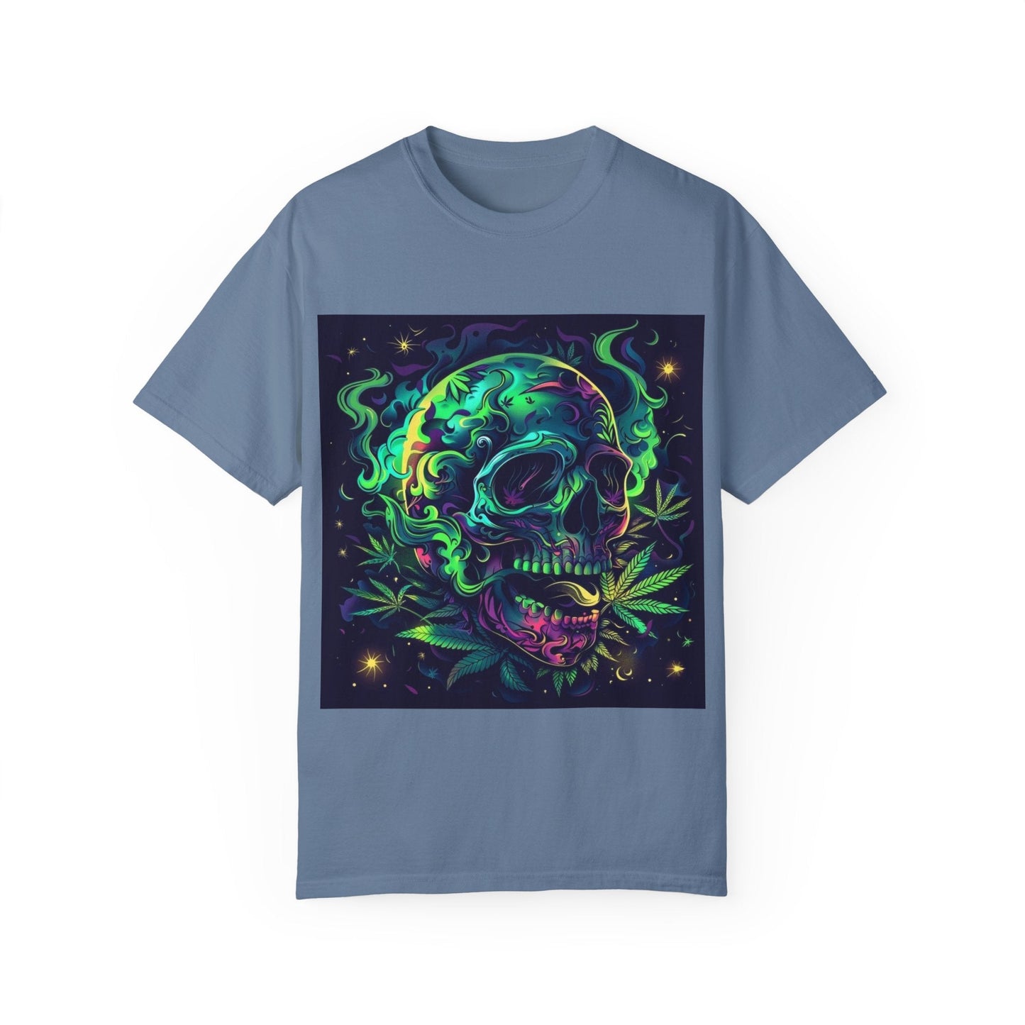Vibrant Skull & Cannabis Unisex Tee - Perfect for Festivals & Everyday Wear