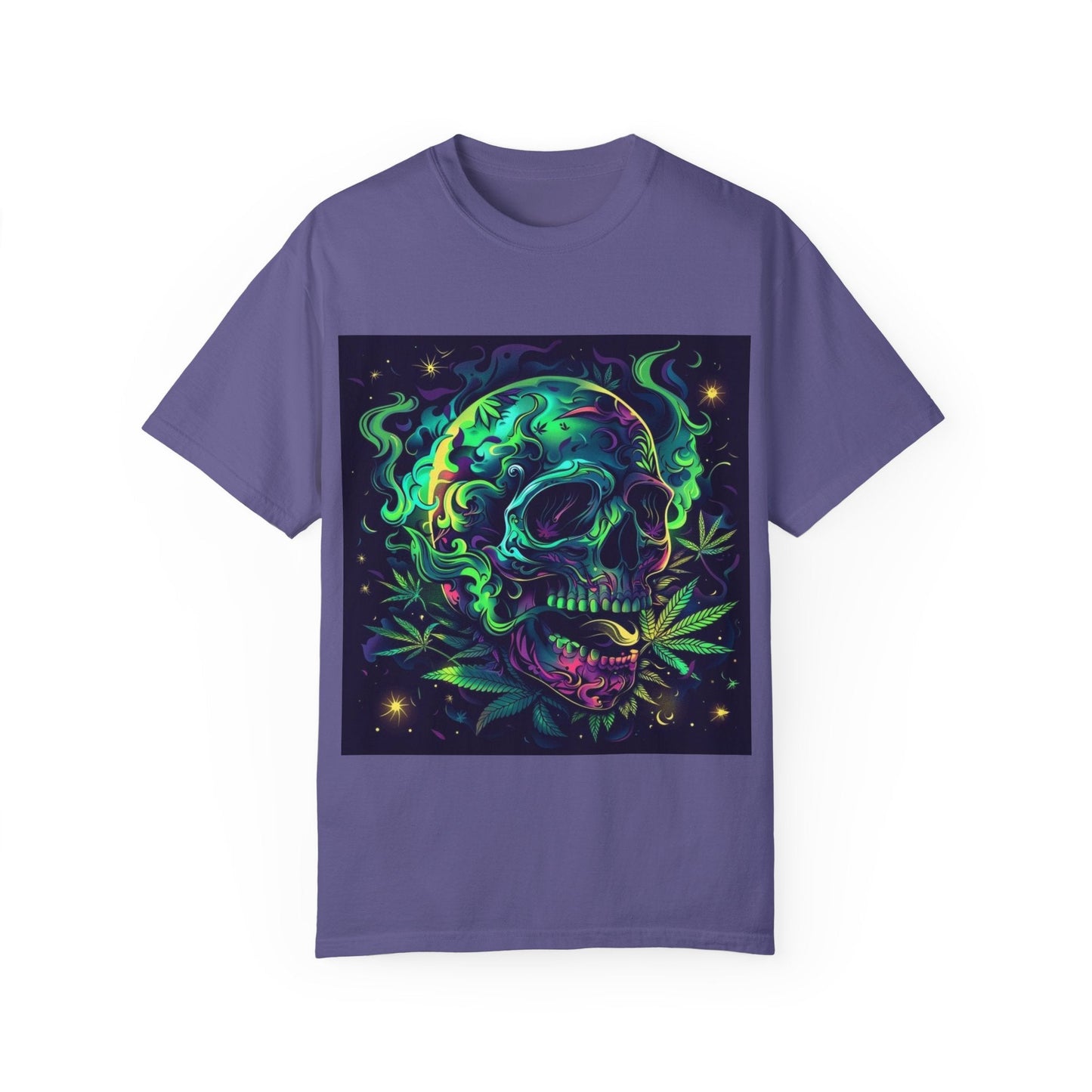 Vibrant Skull & Cannabis Unisex Tee - Perfect for Festivals & Everyday Wear