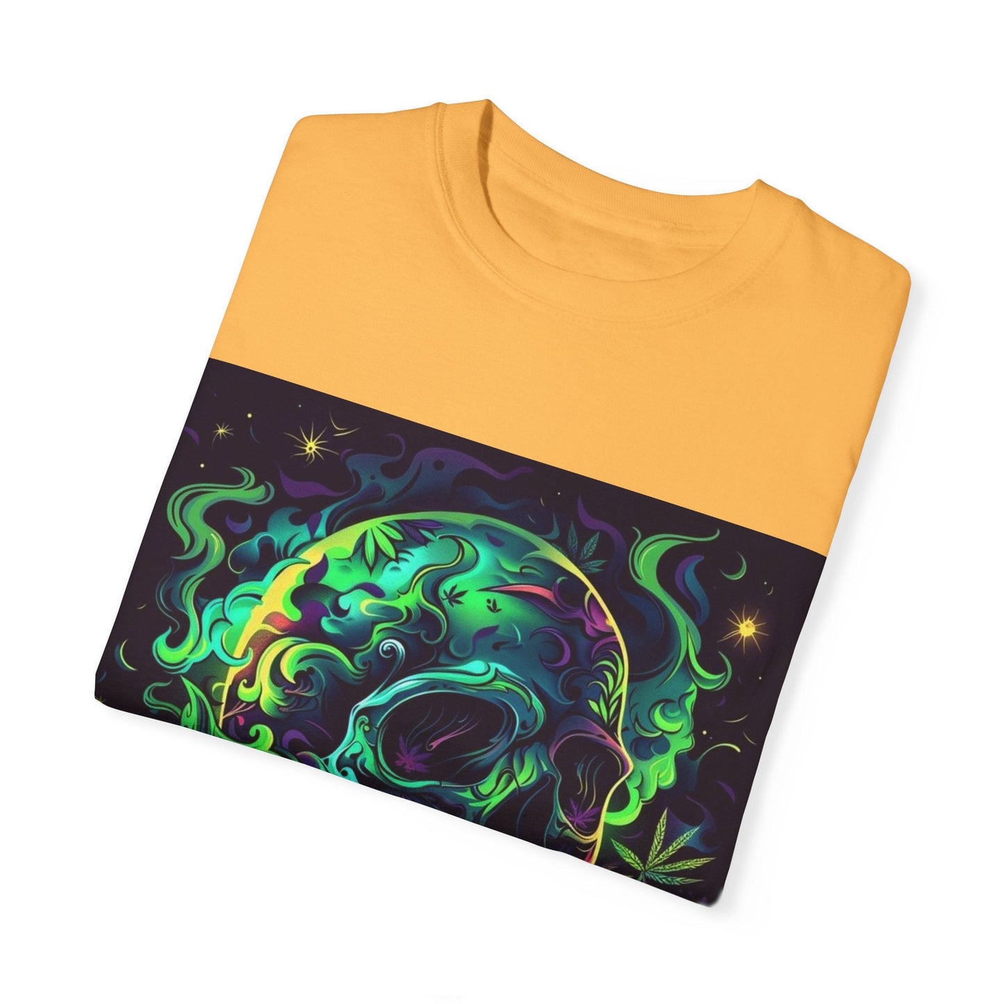 Vibrant Skull & Cannabis Unisex Tee - Perfect for Festivals & Everyday Wear