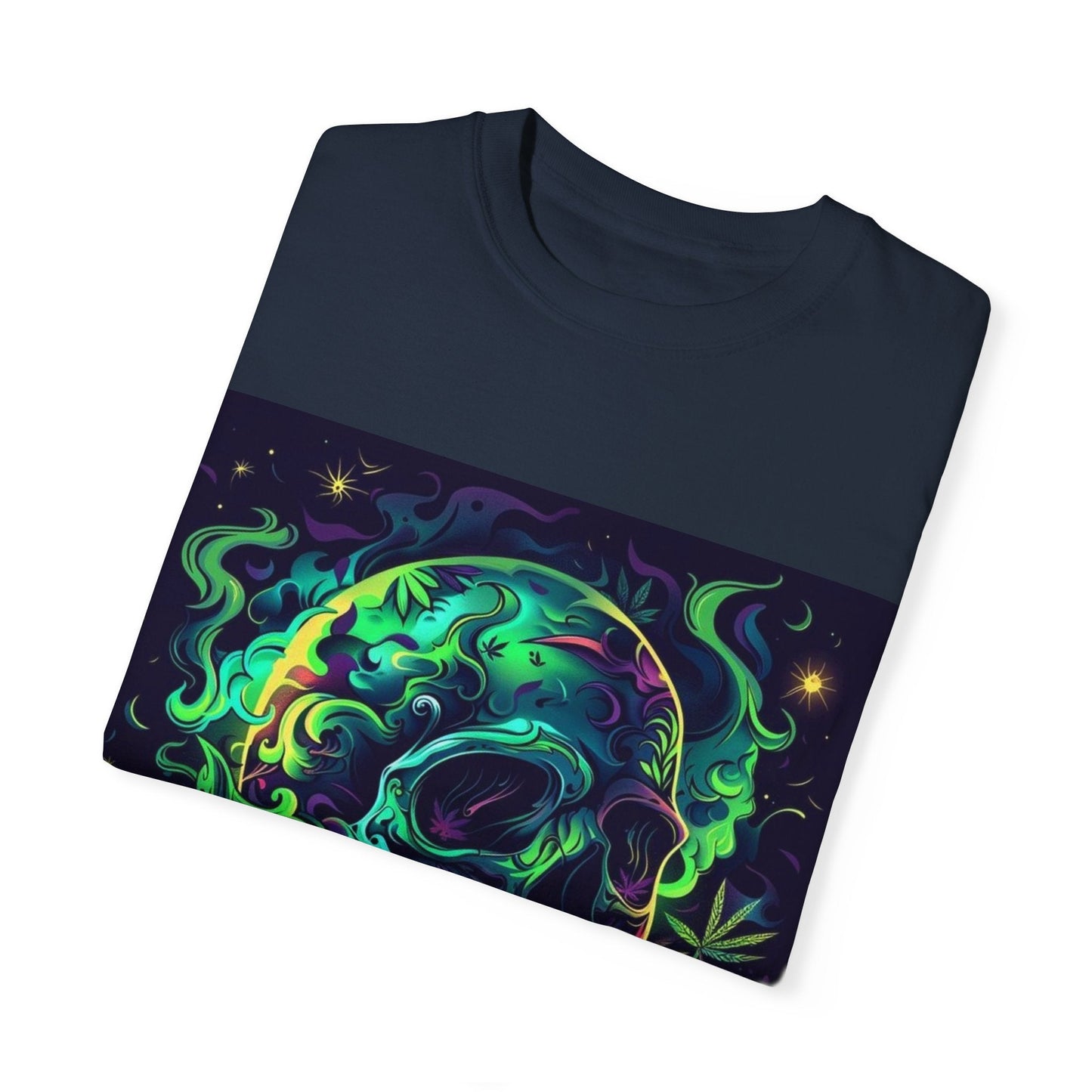 Vibrant Skull & Cannabis Unisex Tee - Perfect for Festivals & Everyday Wear