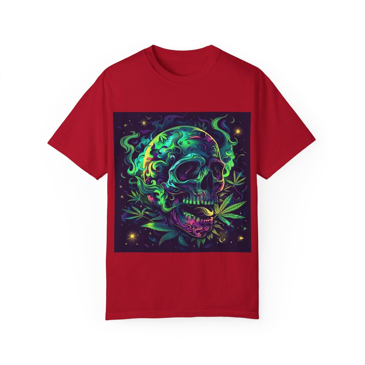 Vibrant Skull & Cannabis Unisex Tee - Perfect for Festivals & Everyday Wear