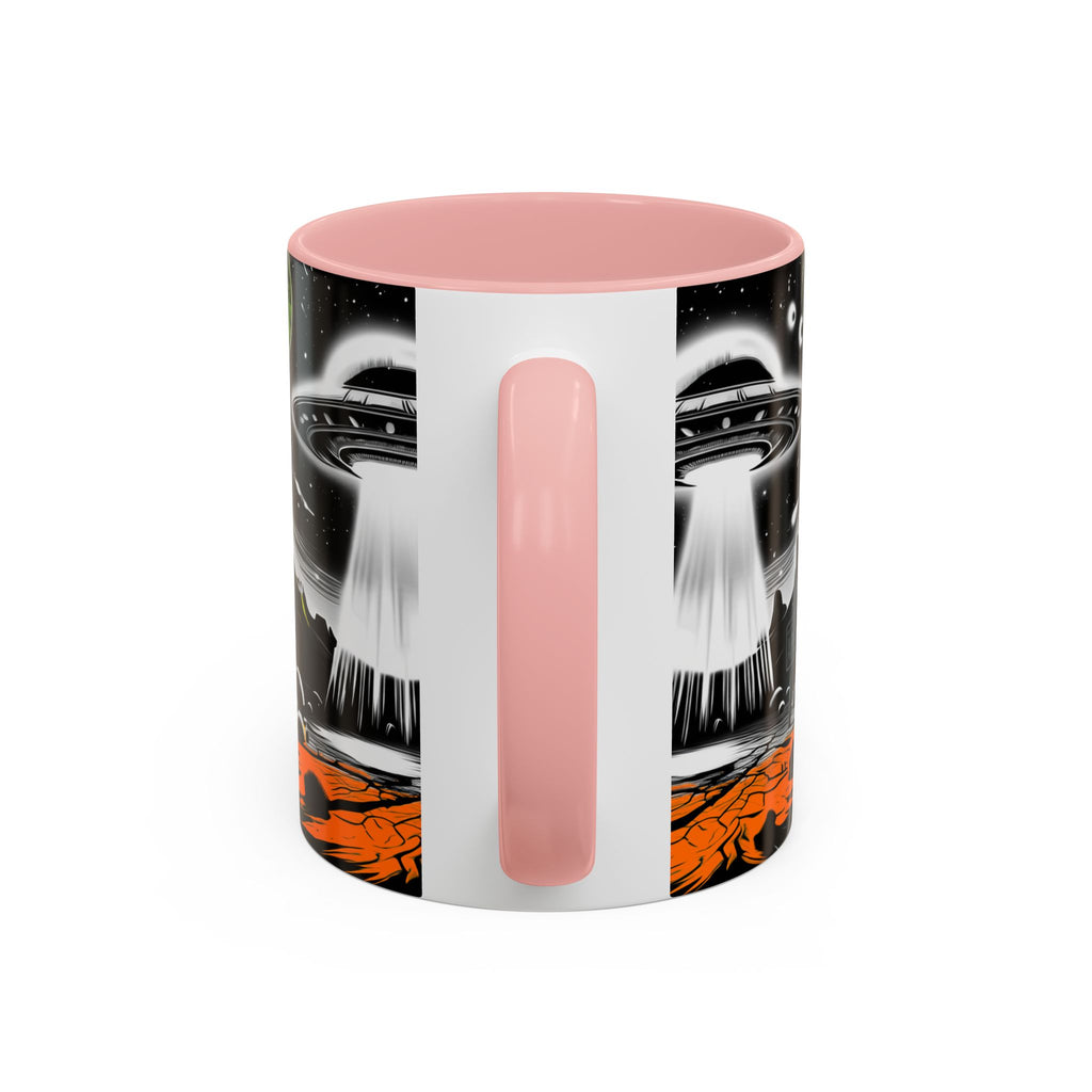 Area 51 UFO Accent Coffee Mug - Space Lover Gift, Weird Alien Decor, Black Mug, Sci-Fi Enthusiast, Kitchenware, Unique Gift Idea!