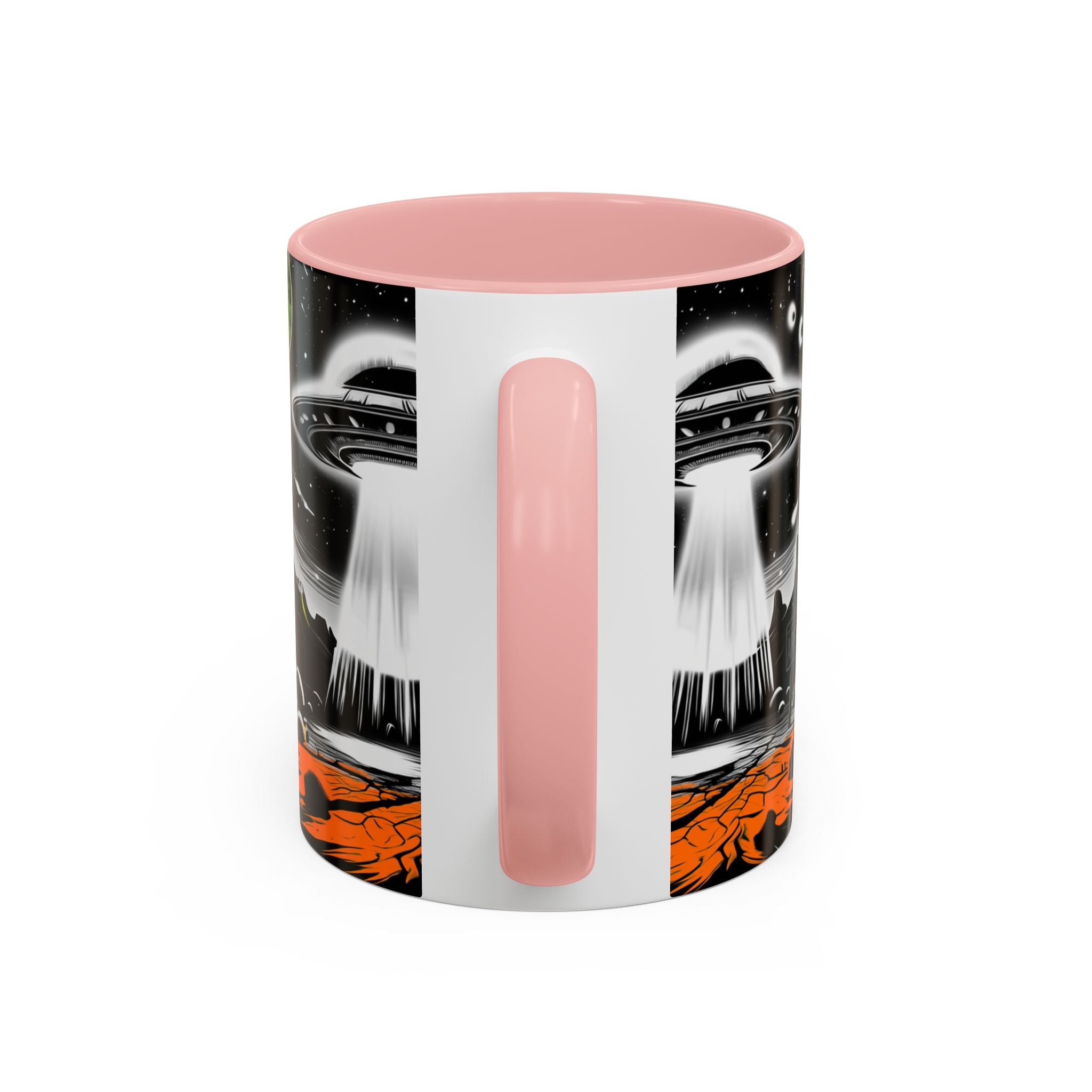 Area 51 UFO Accent Coffee Mug - Space Lover Gift, Weird Alien Decor, Black Mug, Sci-Fi Enthusiast, Kitchenware, Unique Gift Idea!