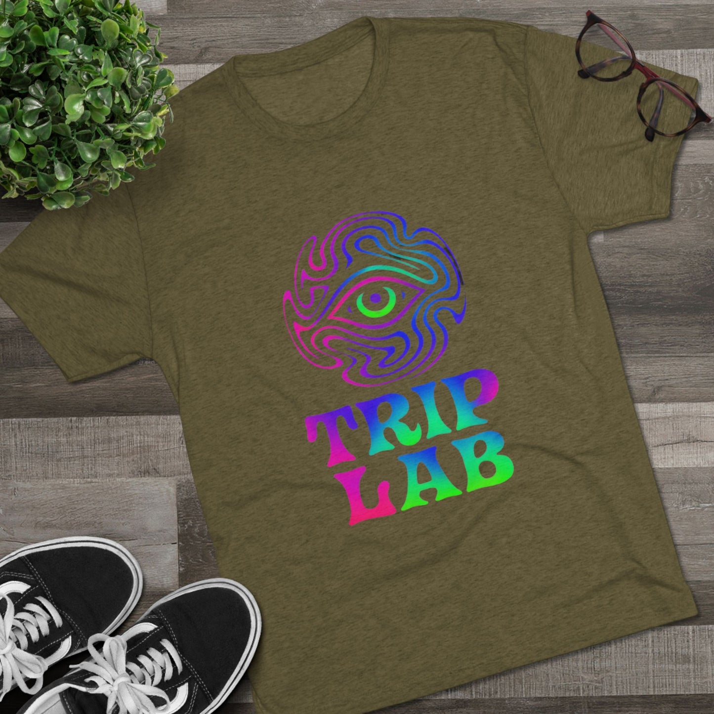 Colorful Psychedelic Tee - Trip Lab Unisex Crew Shirt, Festival Wear, Gift for Him or Her, Summer Wardrobe, Boho Style T-Shirt