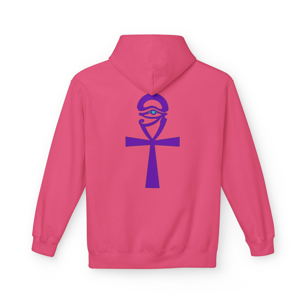 Ankh Symbol Fleece Hoodie | Unisex Cozy Wear for Spiritual Souls, Perfect Gift for Festivals, Meditation, and Everyday Comfort
