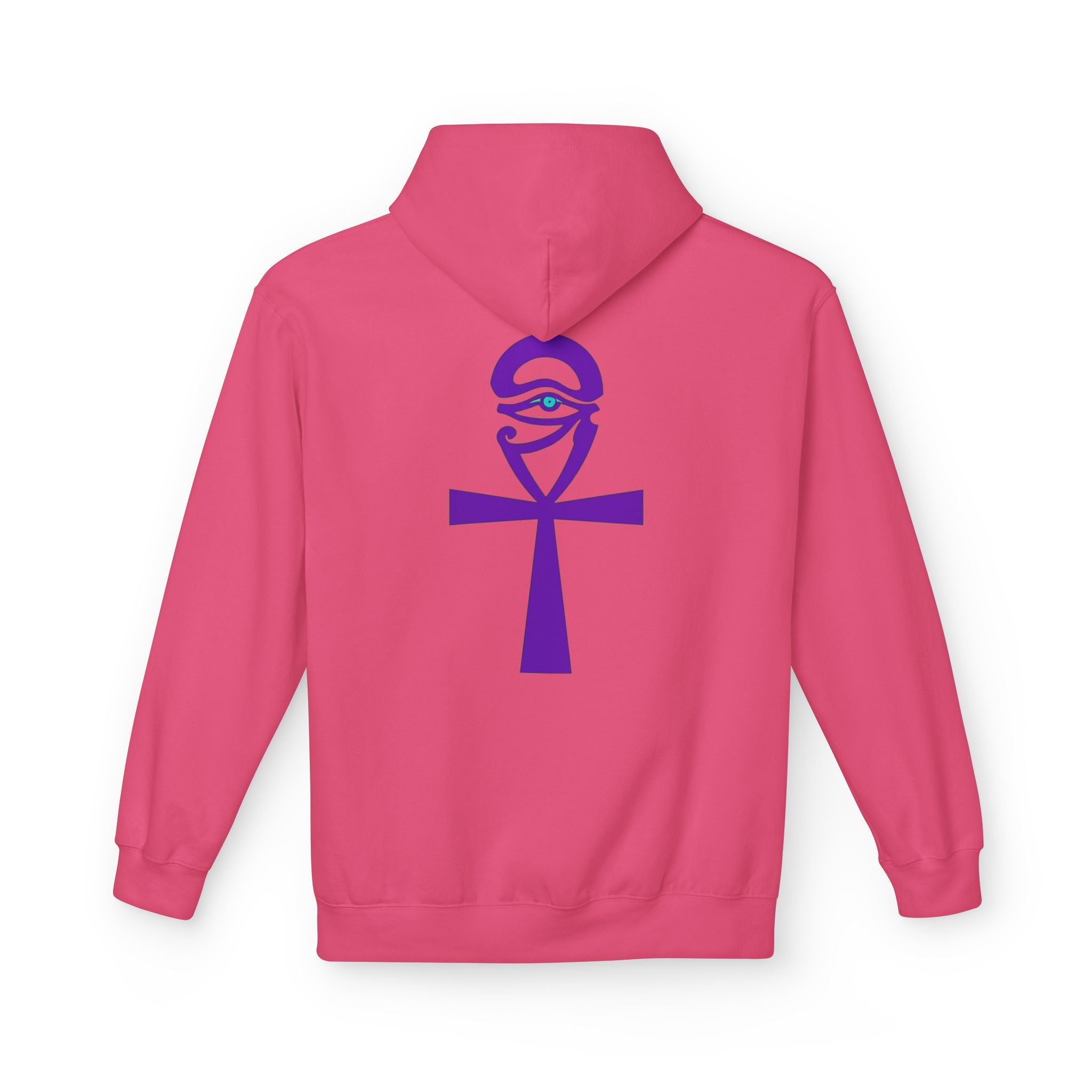 Ankh Symbol Fleece Hoodie | Unisex Cozy Wear for Spiritual Souls, Perfect Gift for Festivals, Meditation, and Everyday Comfort